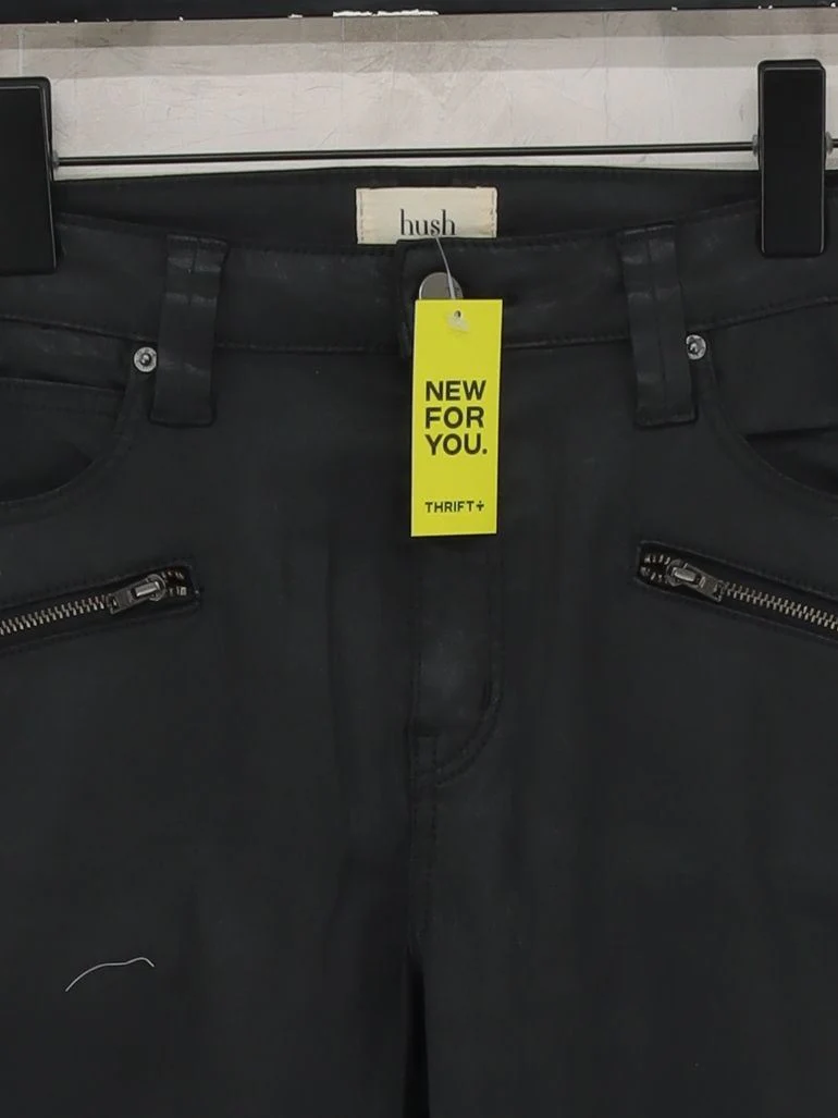 Hush Women's Trousers UK 12 Black Cotton with Elastane Skinny Chino - Image 3