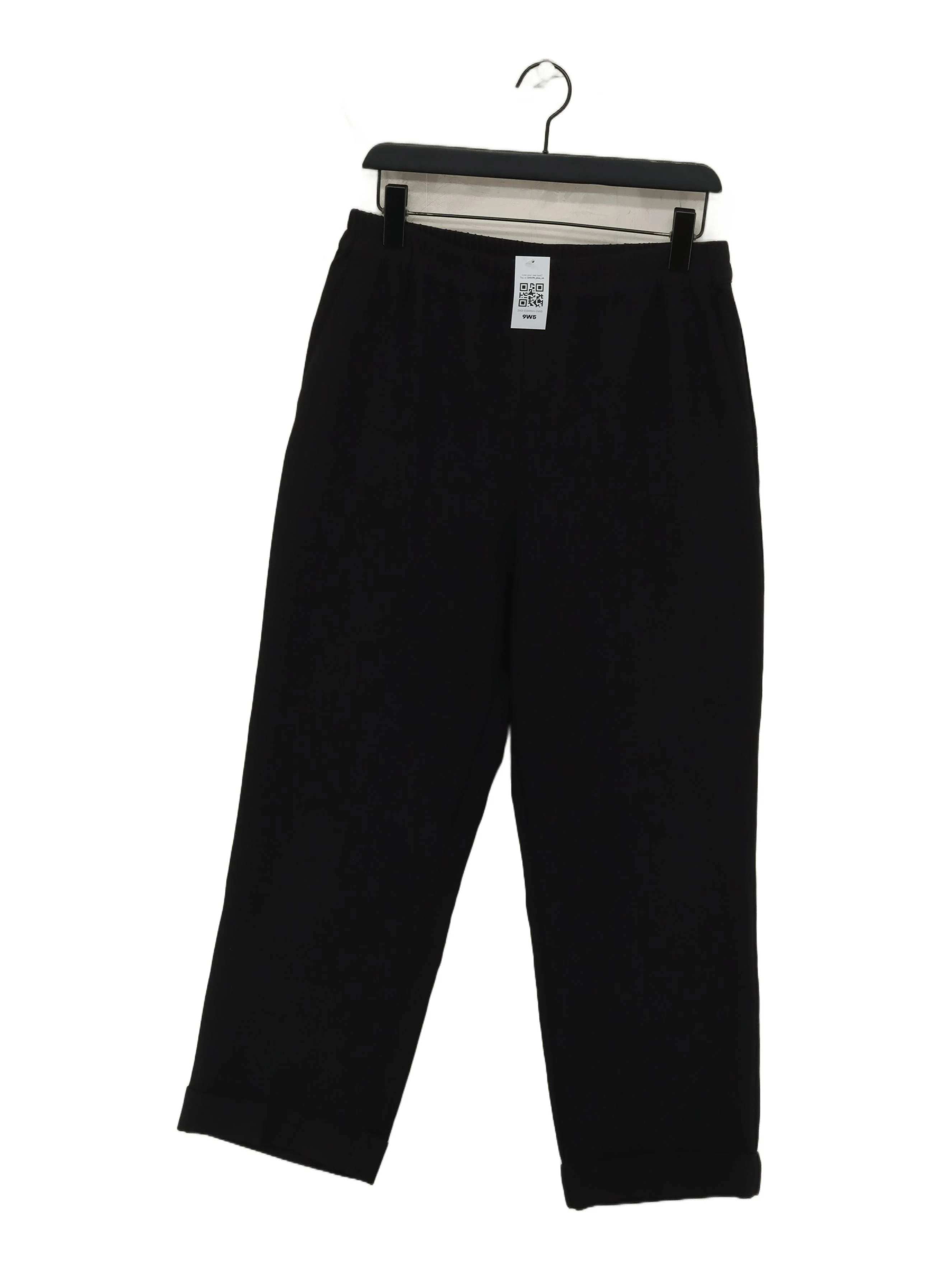 Hush Women's Trousers UK 12 Black Polyester with Viscose, Elastane Cropped