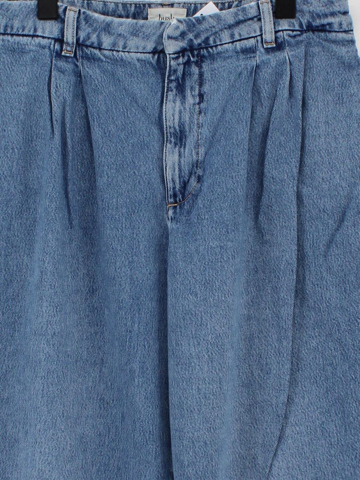 Hush Women's Trousers UK 12 Blue 100% Cotton Wide-Leg Cropped - Image 3