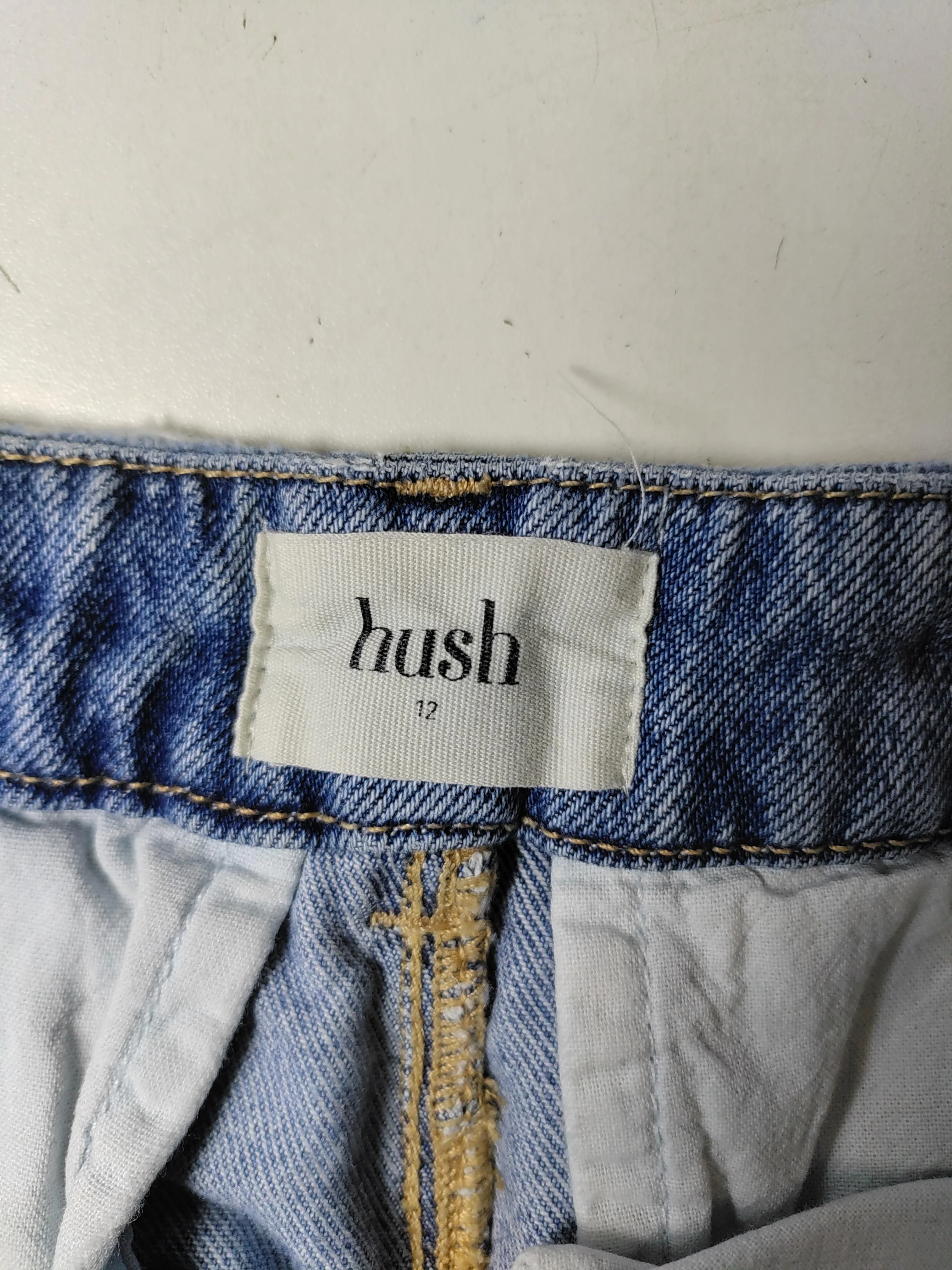 Hush Women's Trousers UK 12 Blue 100% Cotton Wide-Leg Cropped - Image 5