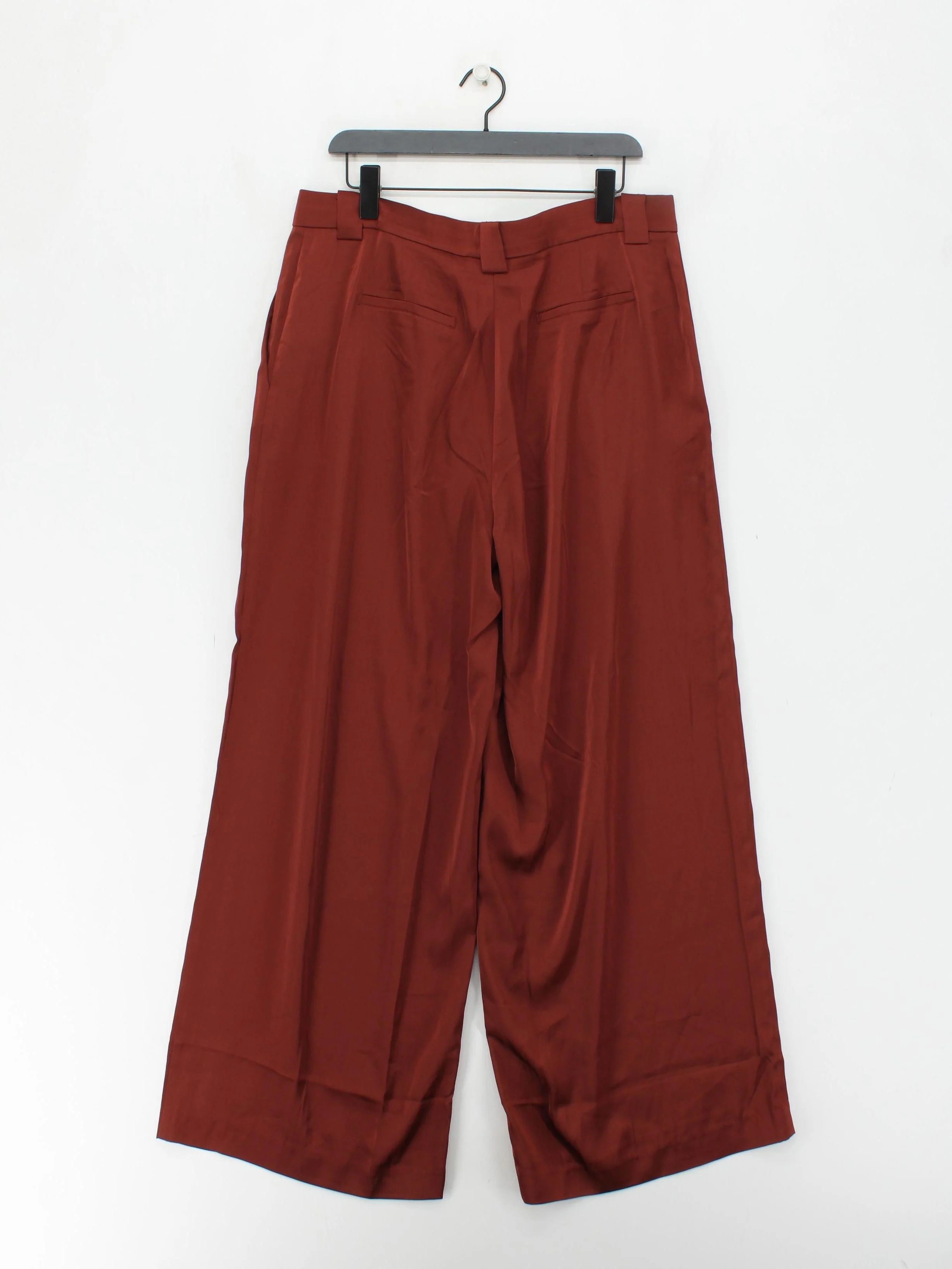 Hush Women's Trousers UK 16 Red 100% Polyester Wide-Leg Cropped - Image 2