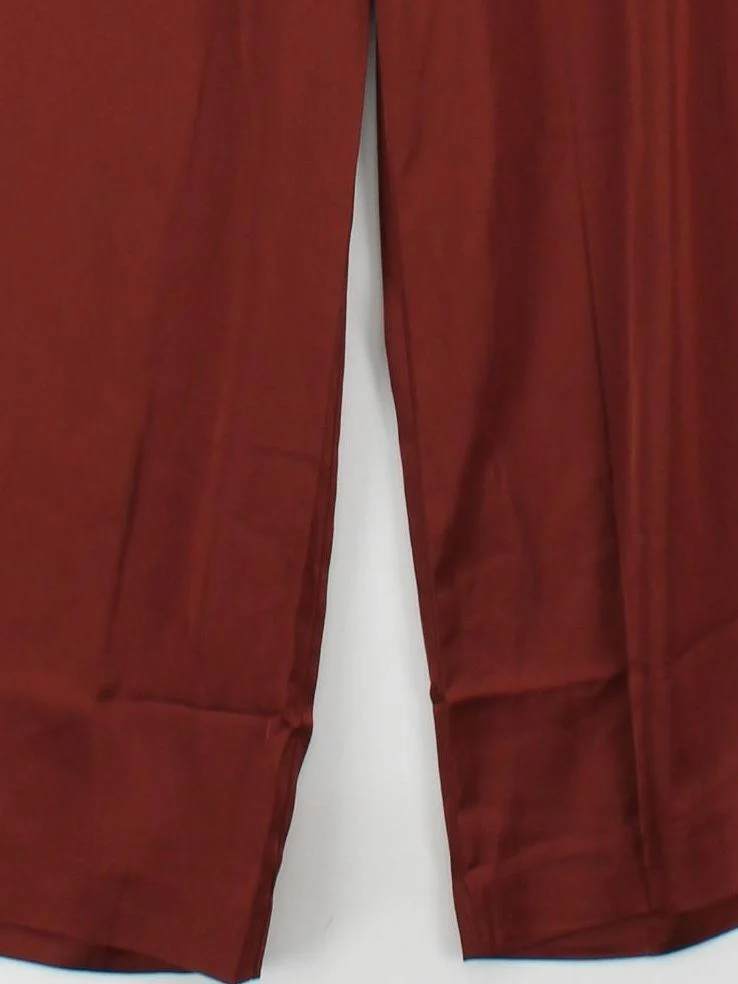 Hush Women's Trousers UK 16 Red 100% Polyester Wide-Leg Cropped - Image 4