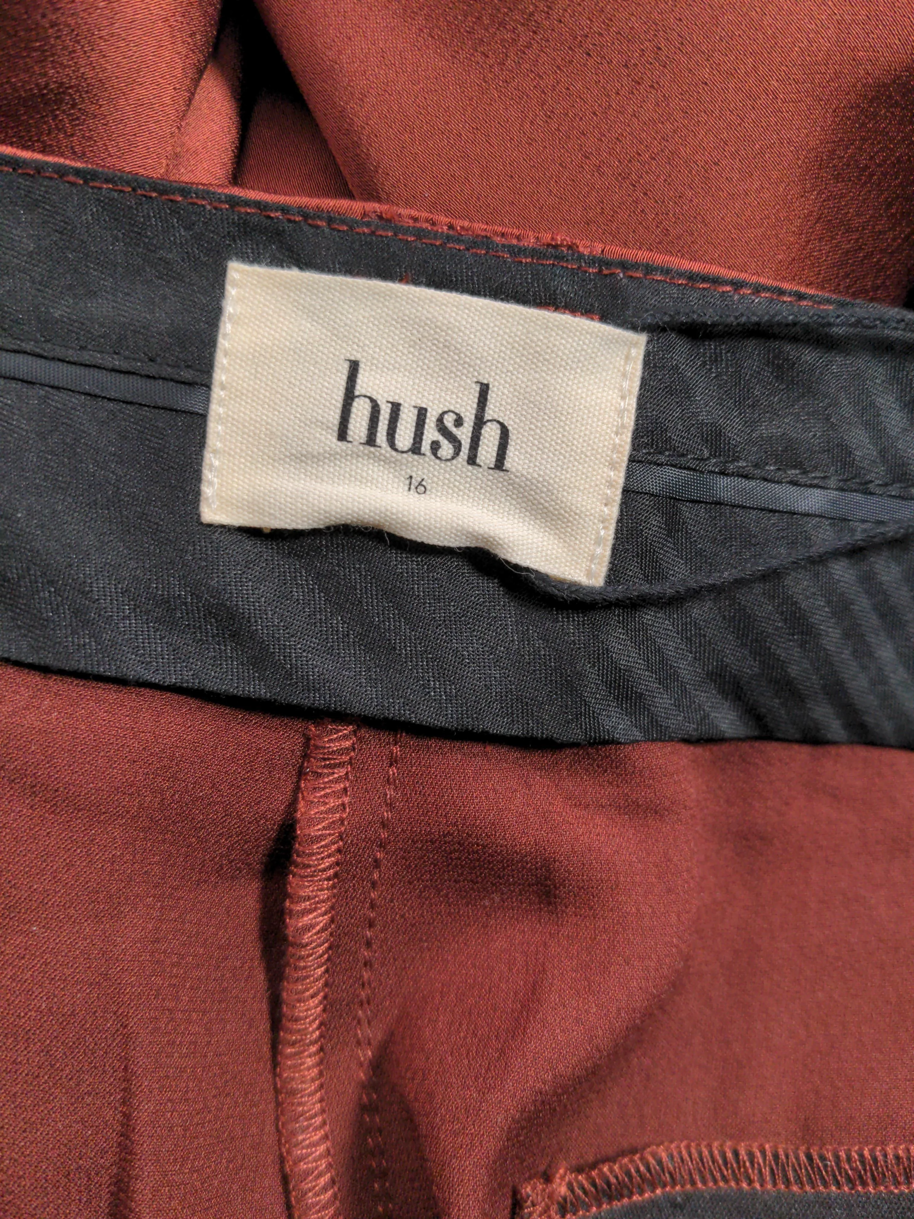 Hush Women's Trousers UK 16 Red 100% Polyester Wide-Leg Cropped - Image 5