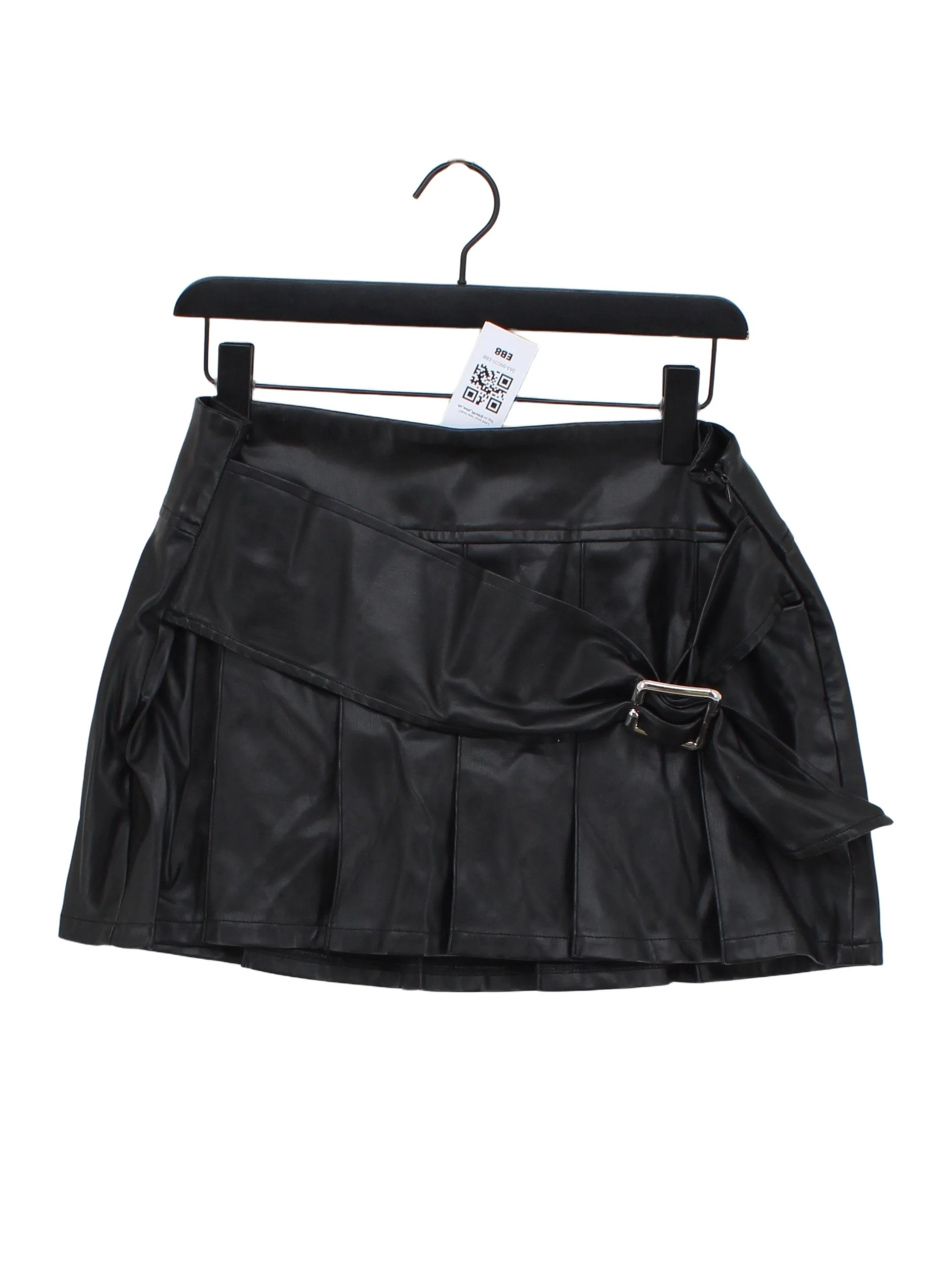I Am Gia Women's Mini Skirt L Black Faux Leather with Viscose Short Mini