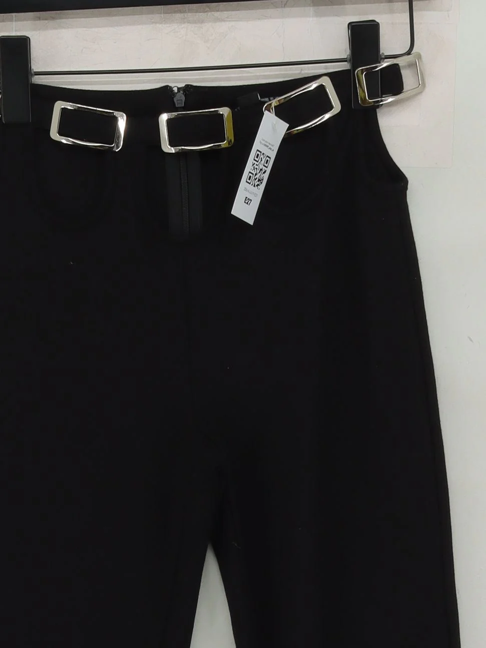 I Am Gia Women's Trousers XXS Black Rayon with Polyamide, Spandex Flared Chino - Image 3