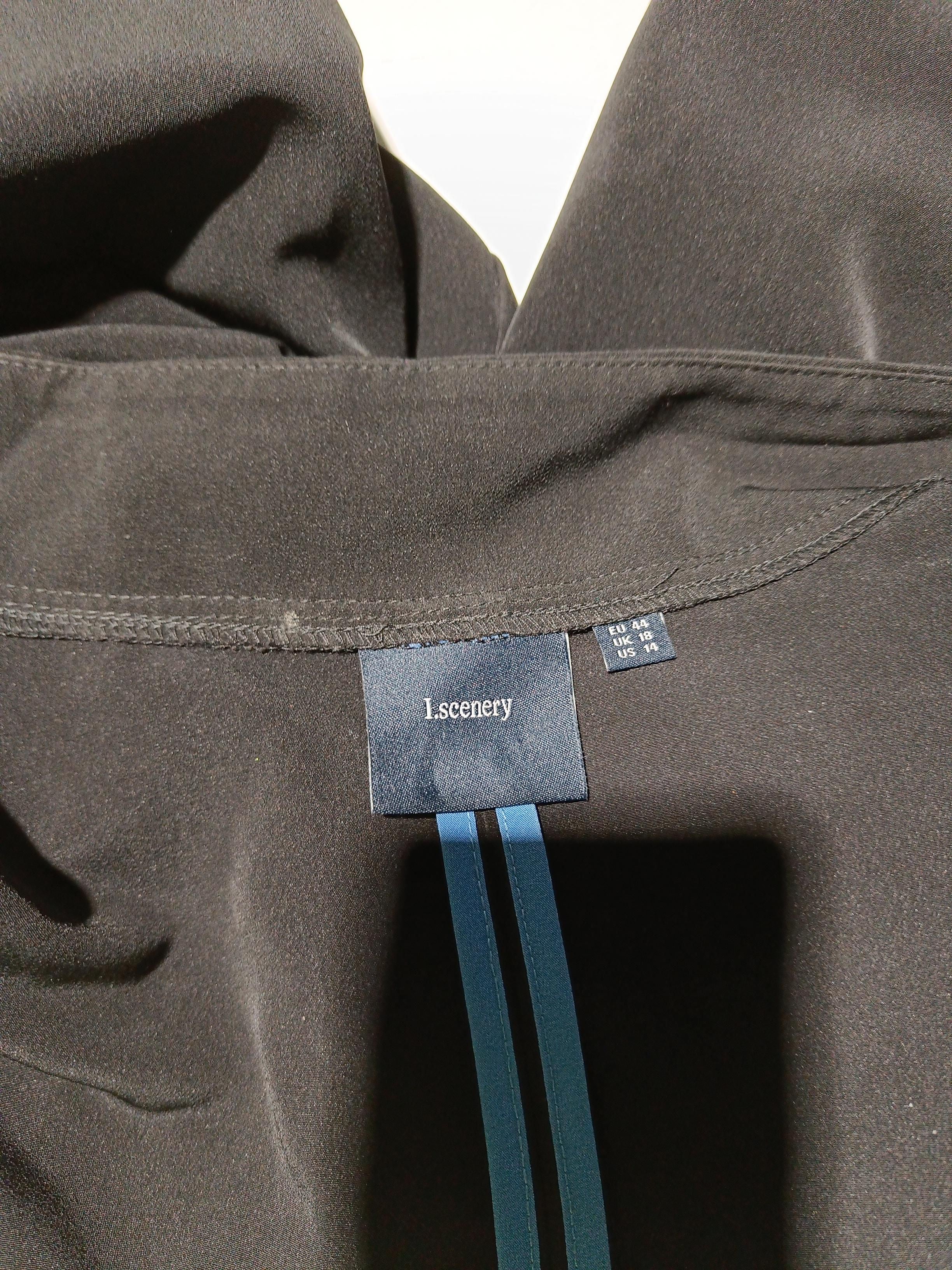 I.scenery Women's Coat UK 16 Black 100% Other Overcoat - Image 5