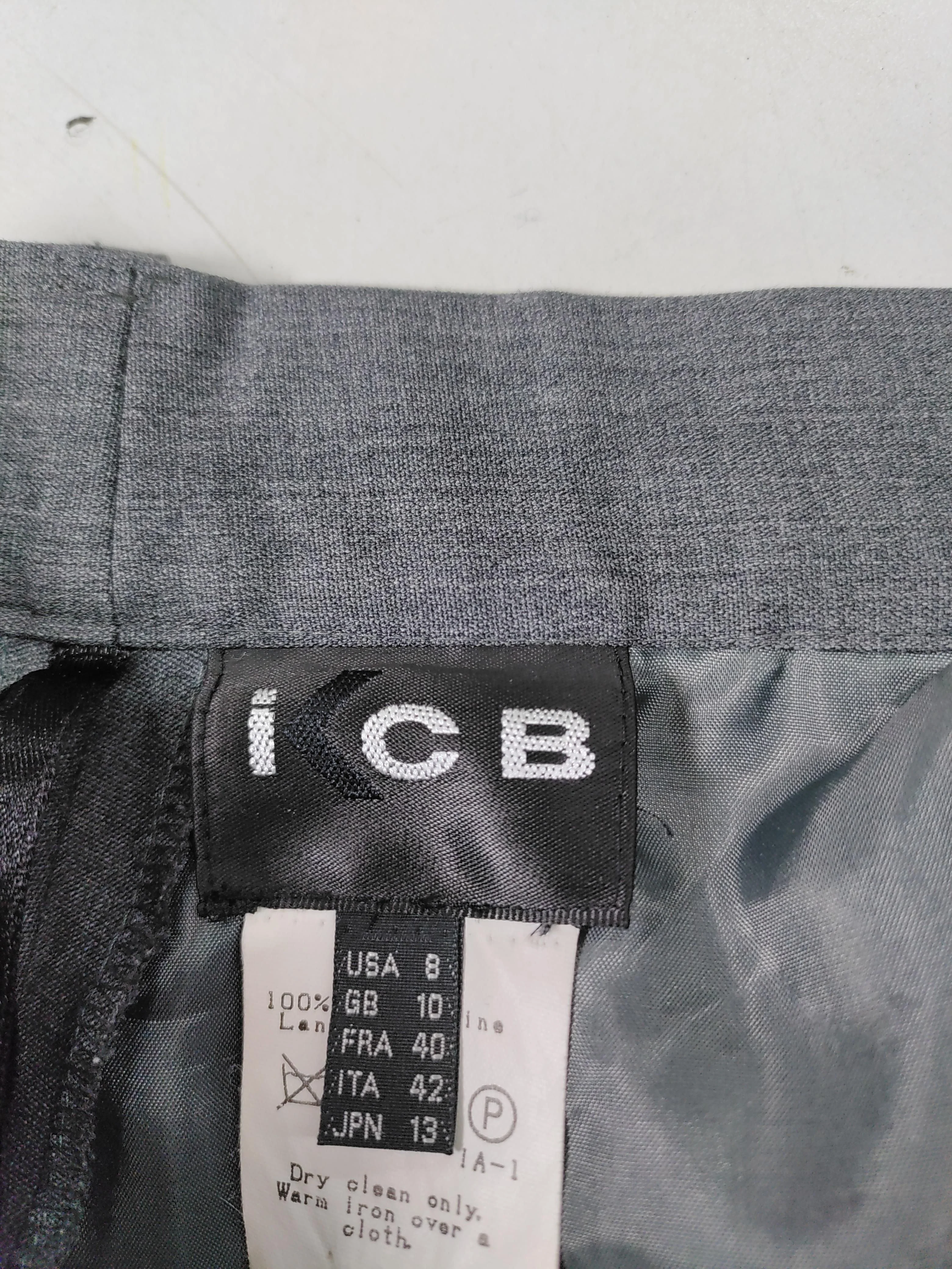 Icb Women's Suit Trousers UK 10 Grey 100% Wool Straight Dress Pants - Image 5