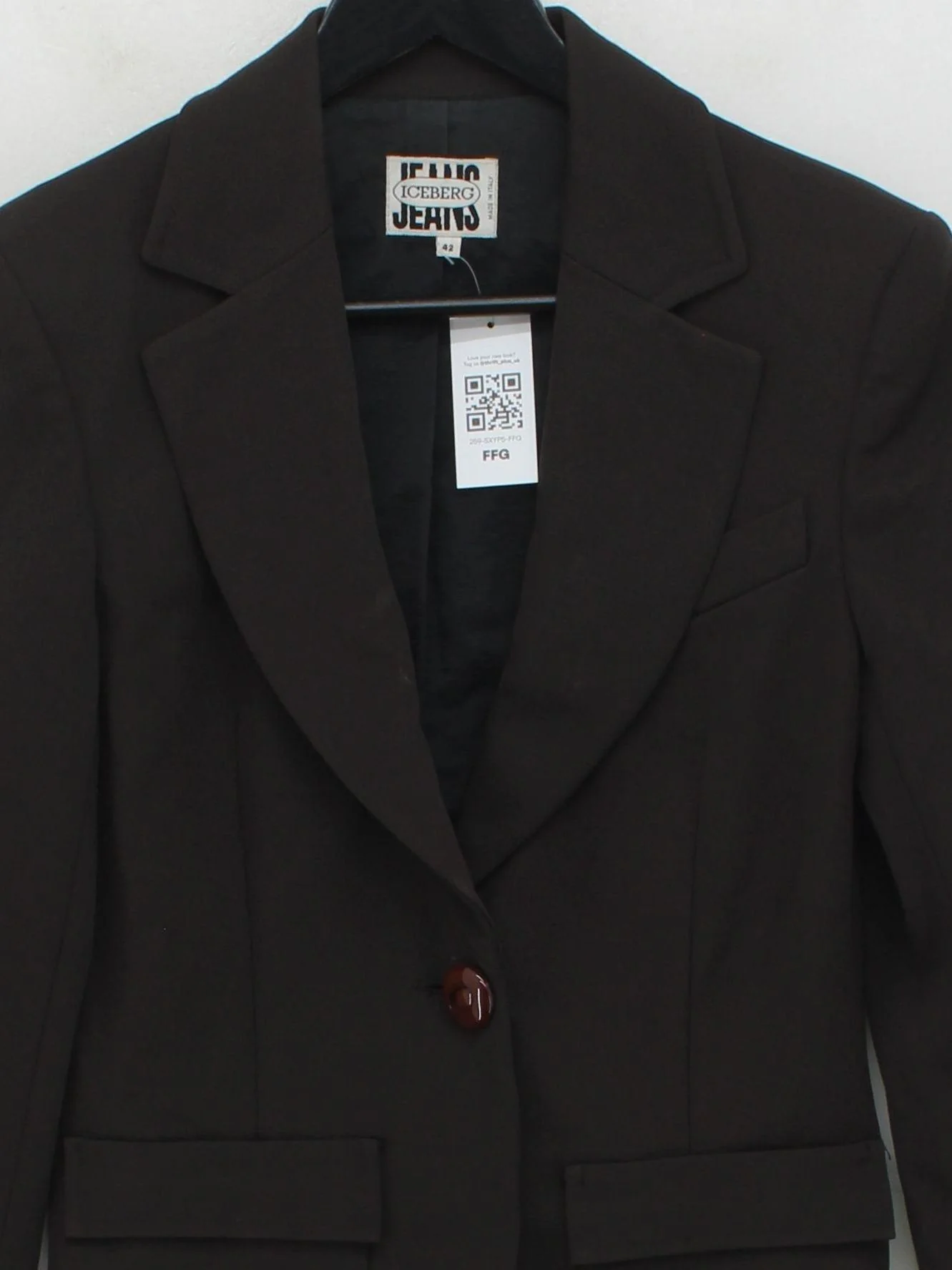 Iceberg Women's Blazer UK 14 Brown 100% Polyamide Overcoat - Image 3