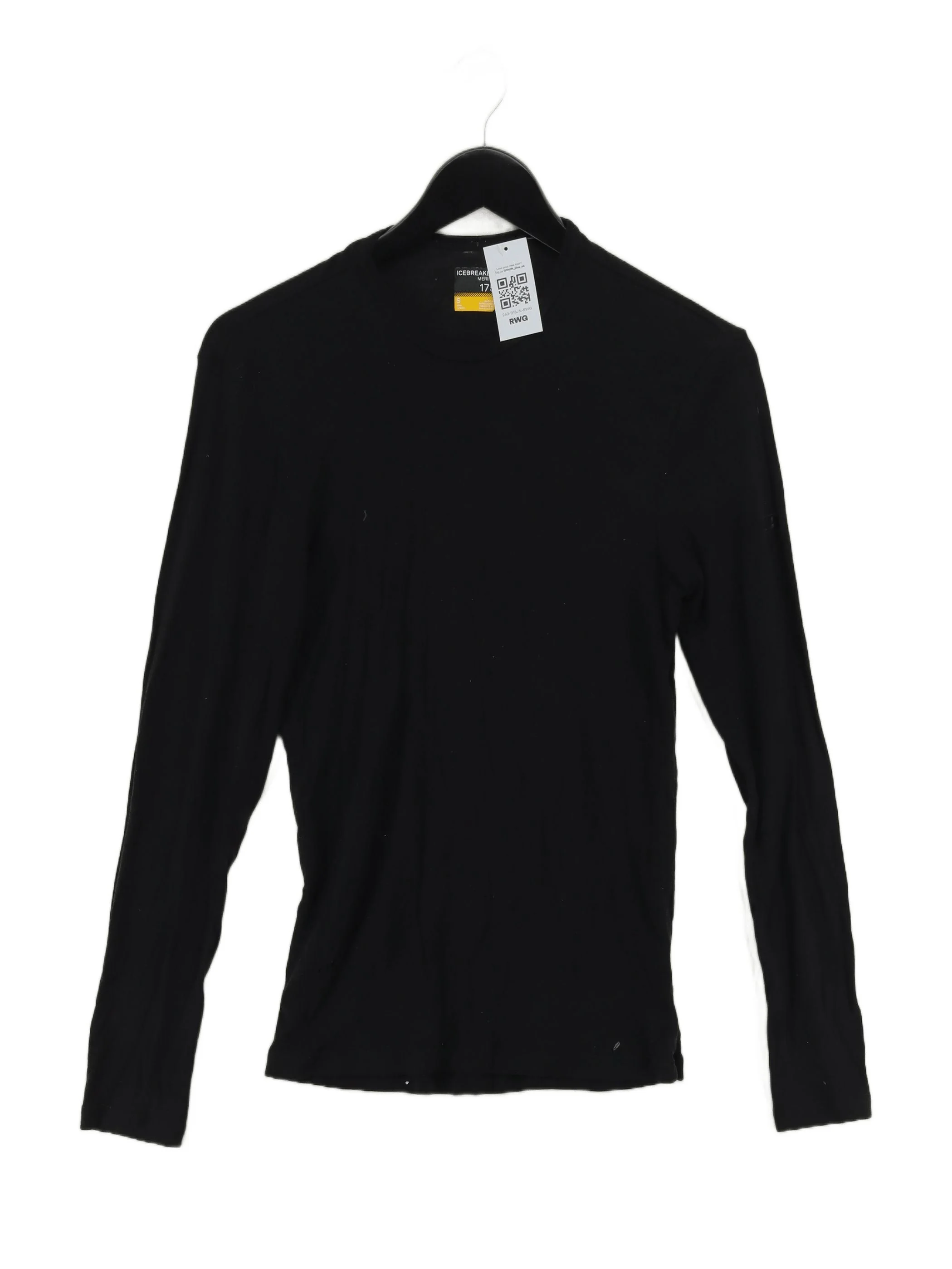 Icebreaker Women's Top S Black 100% Wool Long Sleeve Mock Neck Basic