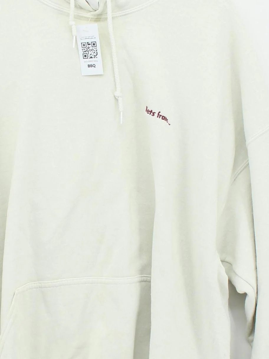 Iets Frans Men's Hoodie XL Cream Graphic 100% Cotton Pullover - Image 3