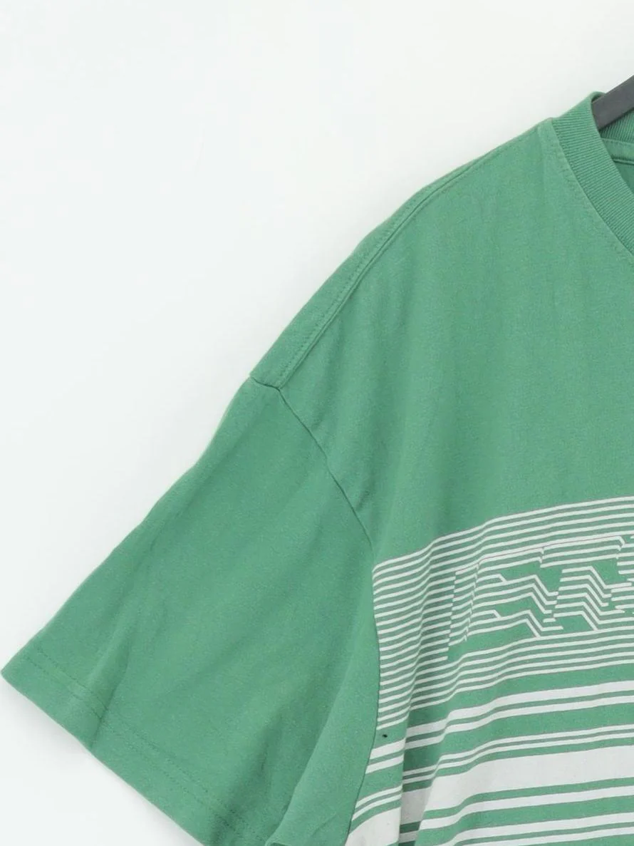 Iets Frans Men's T-Shirt L Green Striped 100% Cotton Basic - Image 4