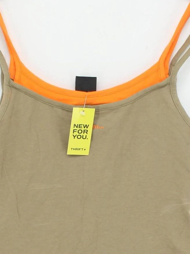 Iets Frans Women's T-Shirt S Green Cotton with Elastane Basic - Image 3
