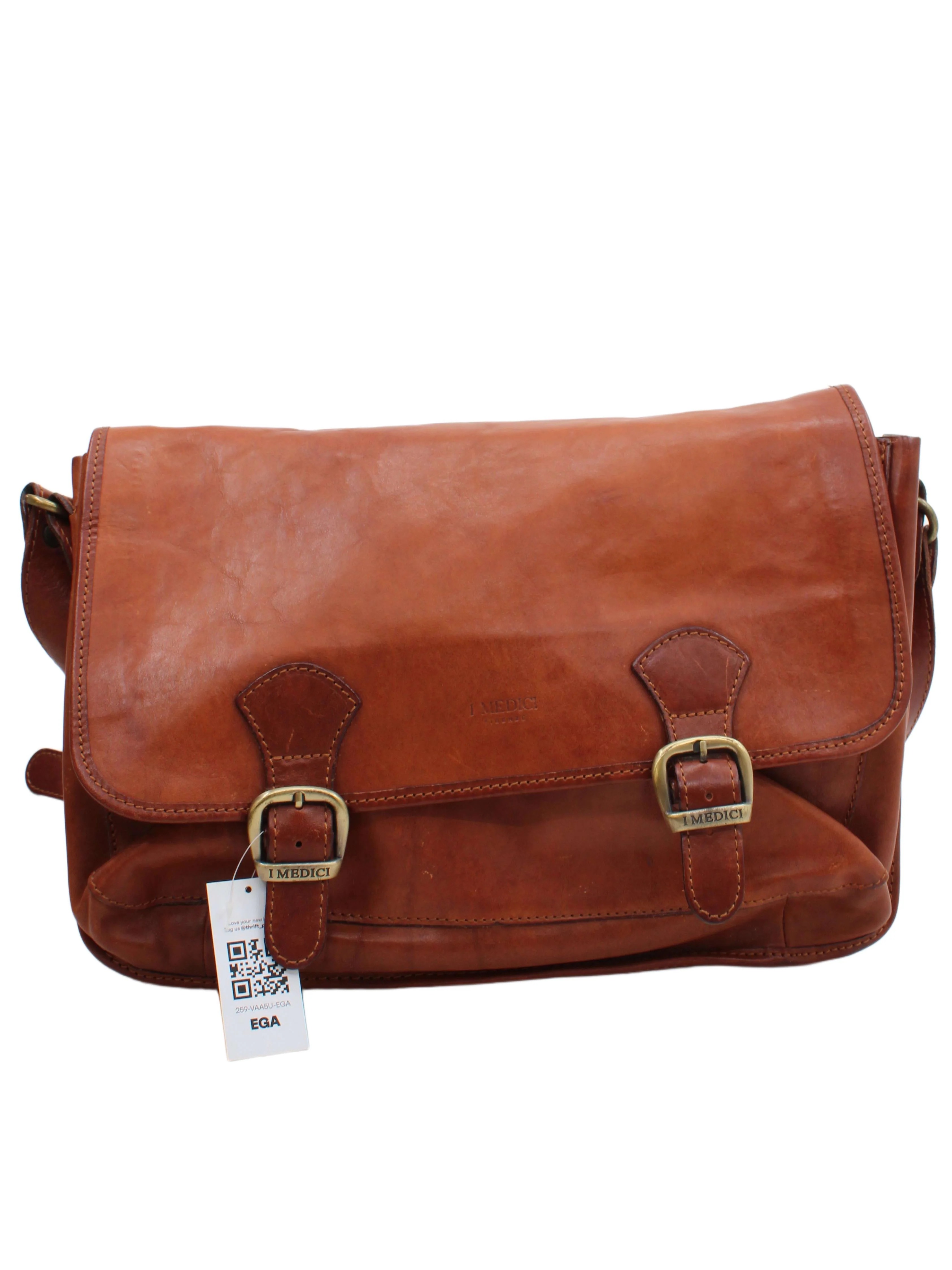 IMEDICI Men's Bag Tan 100% Leather Satchel