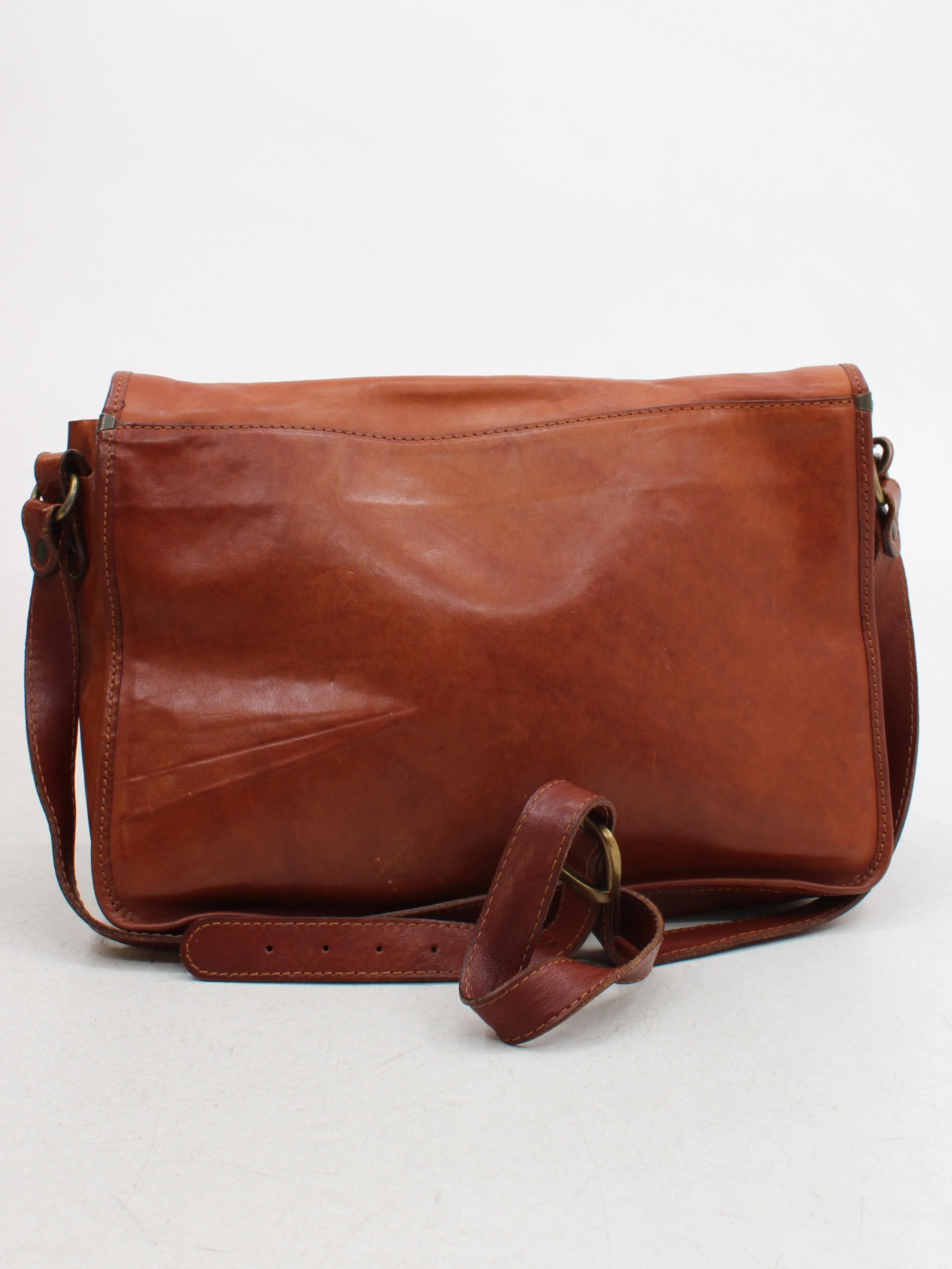 IMEDICI Men's Bag Tan 100% Leather Satchel - Image 2