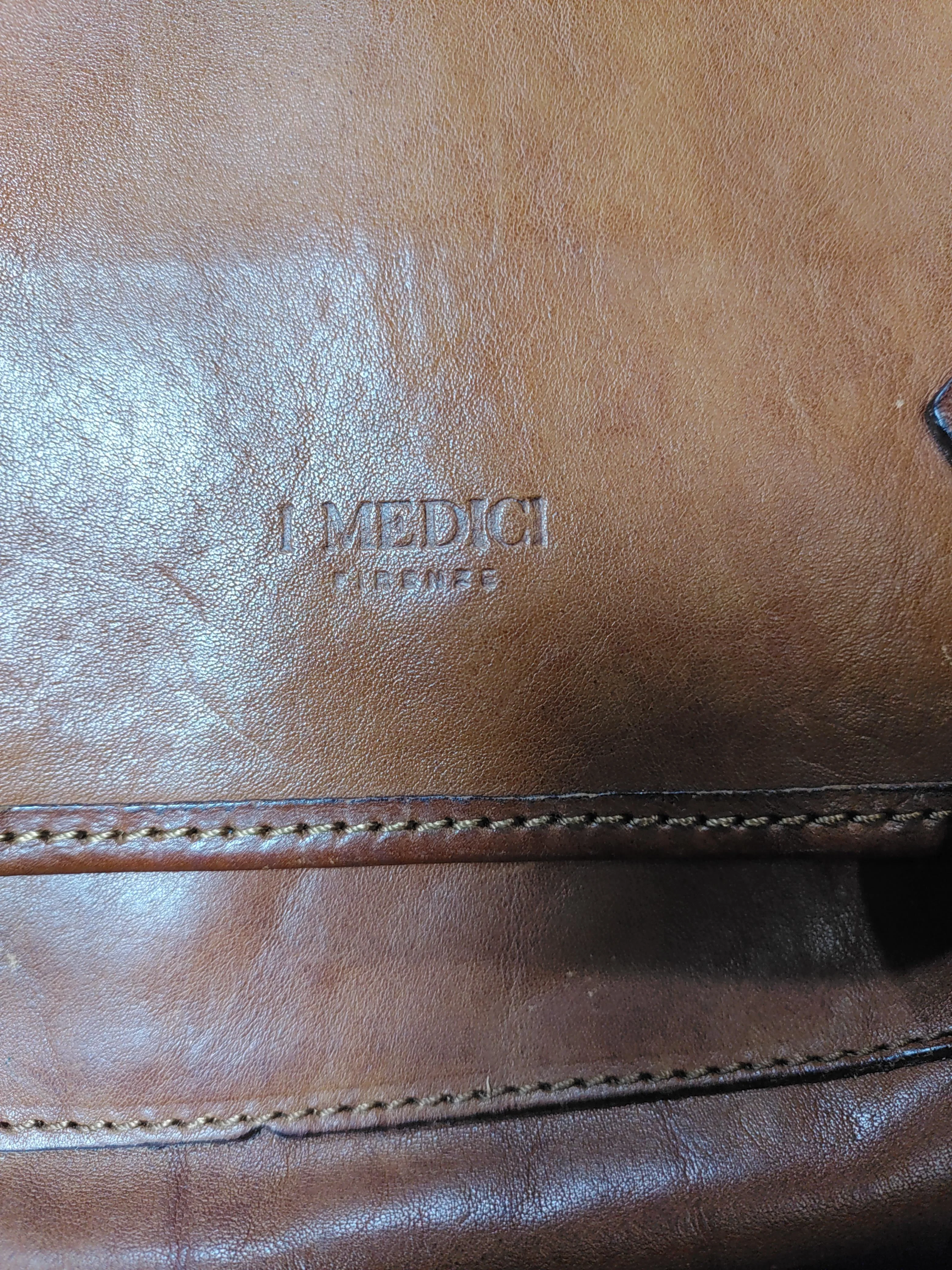 IMEDICI Men's Bag Tan 100% Leather Satchel - Image 6