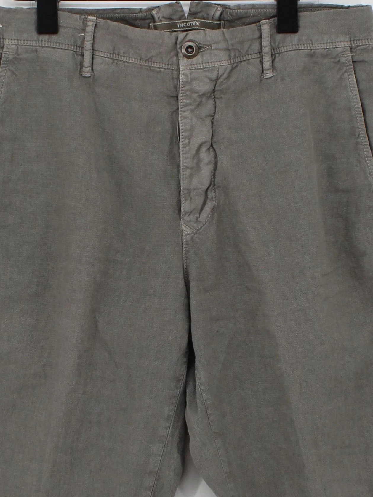 INCOTEX Men's Trousers M Grey 100% Cotton Tapered Chino - Image 3