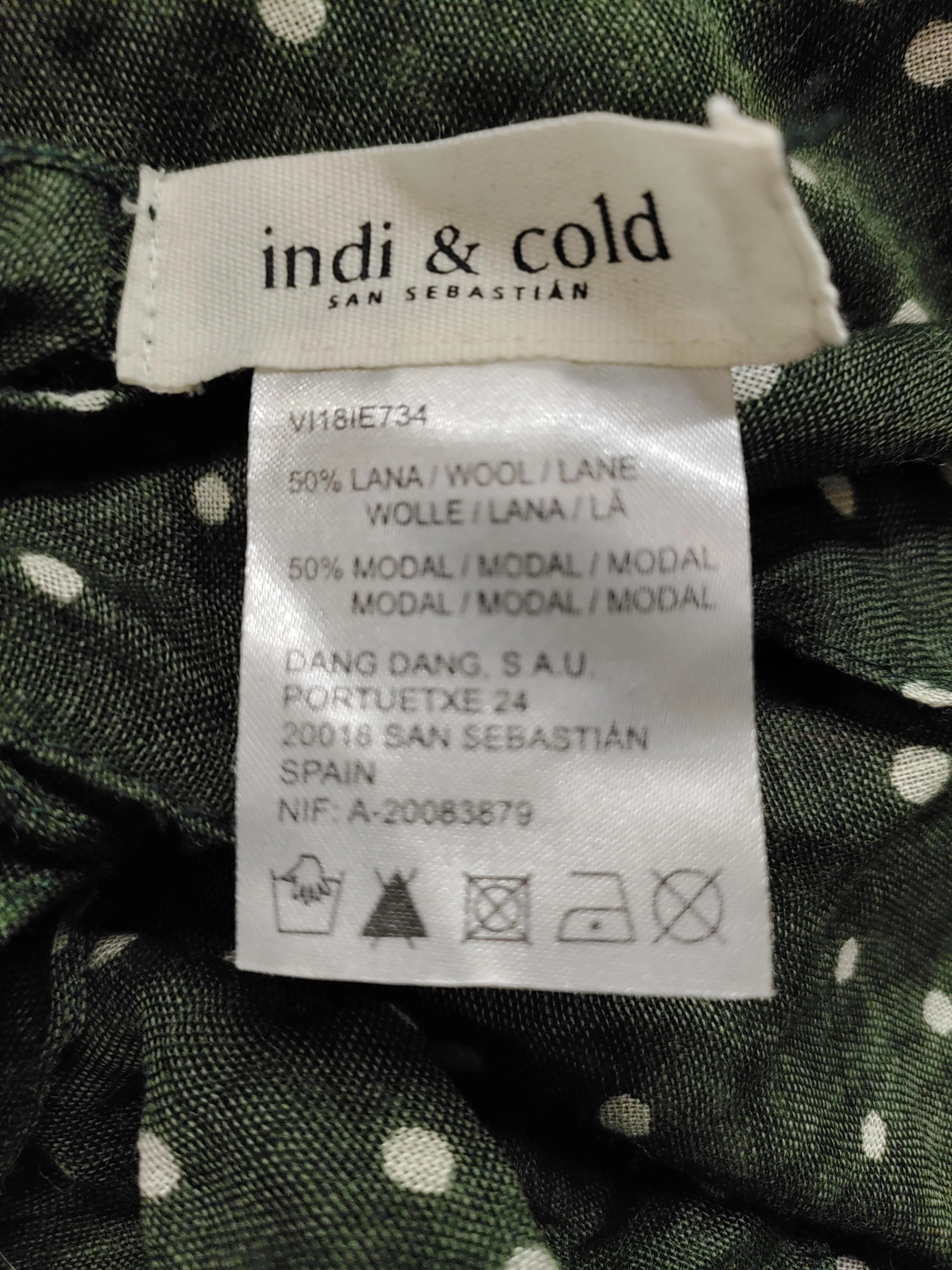 Indi & Cold Women's Scarf Green Polkadot Wool with Lyocell Modal Rectangle Scarf - Image 6