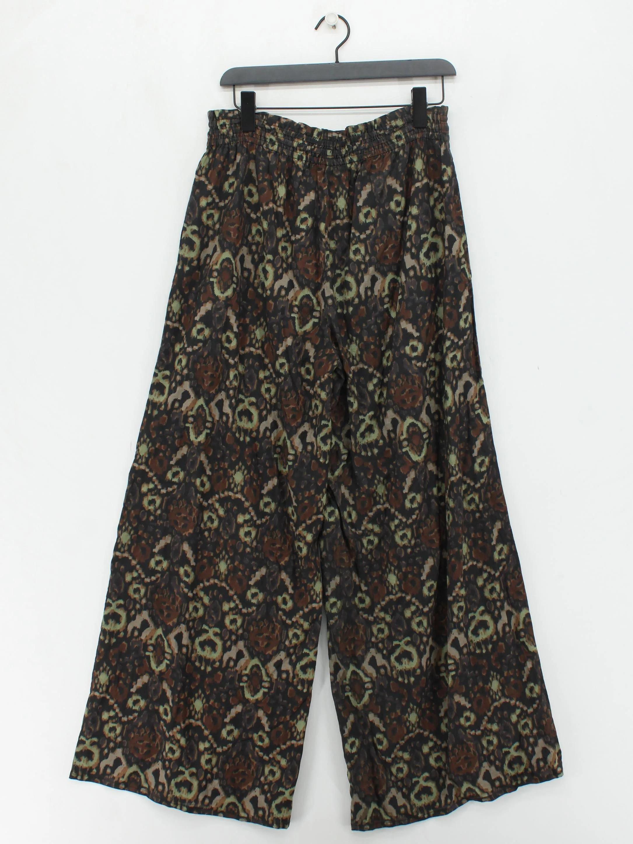 Indi & Cold Women's Trousers UK 14 Brown Viscose with Cotton Wide-Leg Sweatpants - Image 2