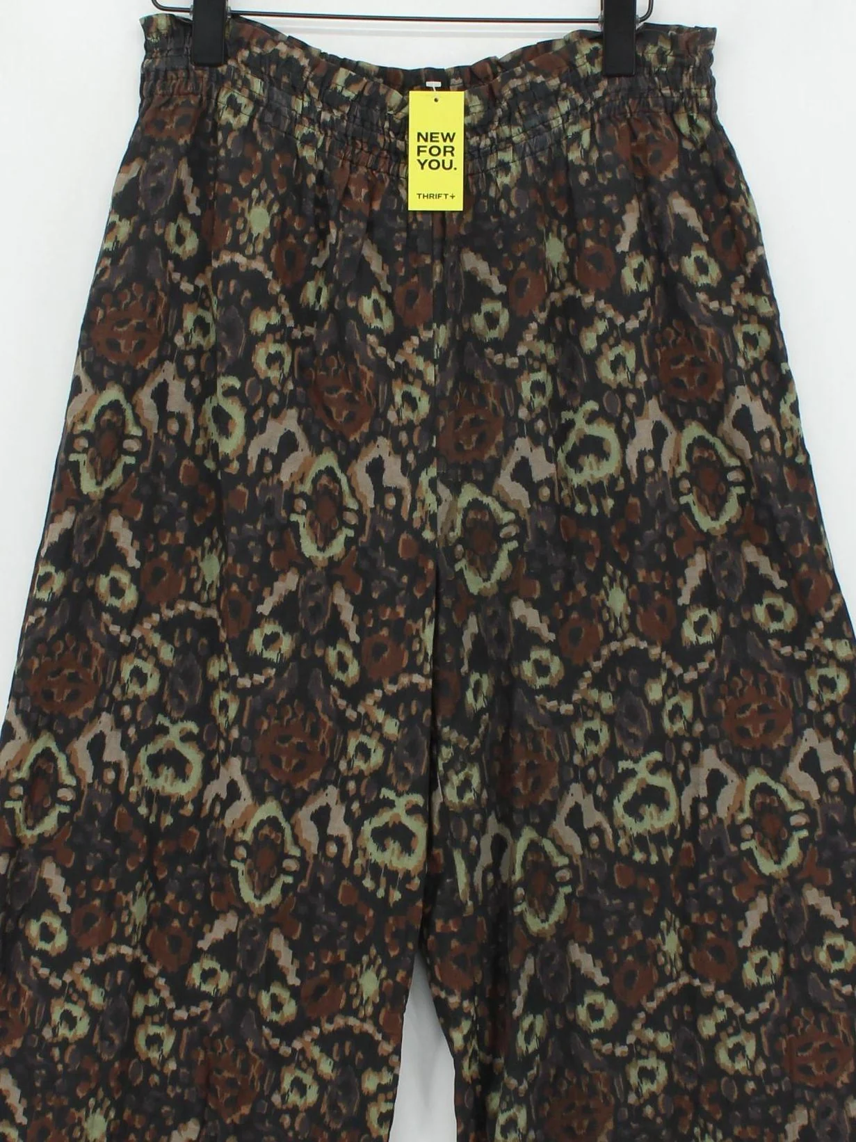 Indi & Cold Women's Trousers UK 14 Brown Viscose with Cotton Wide-Leg Sweatpants - Image 3
