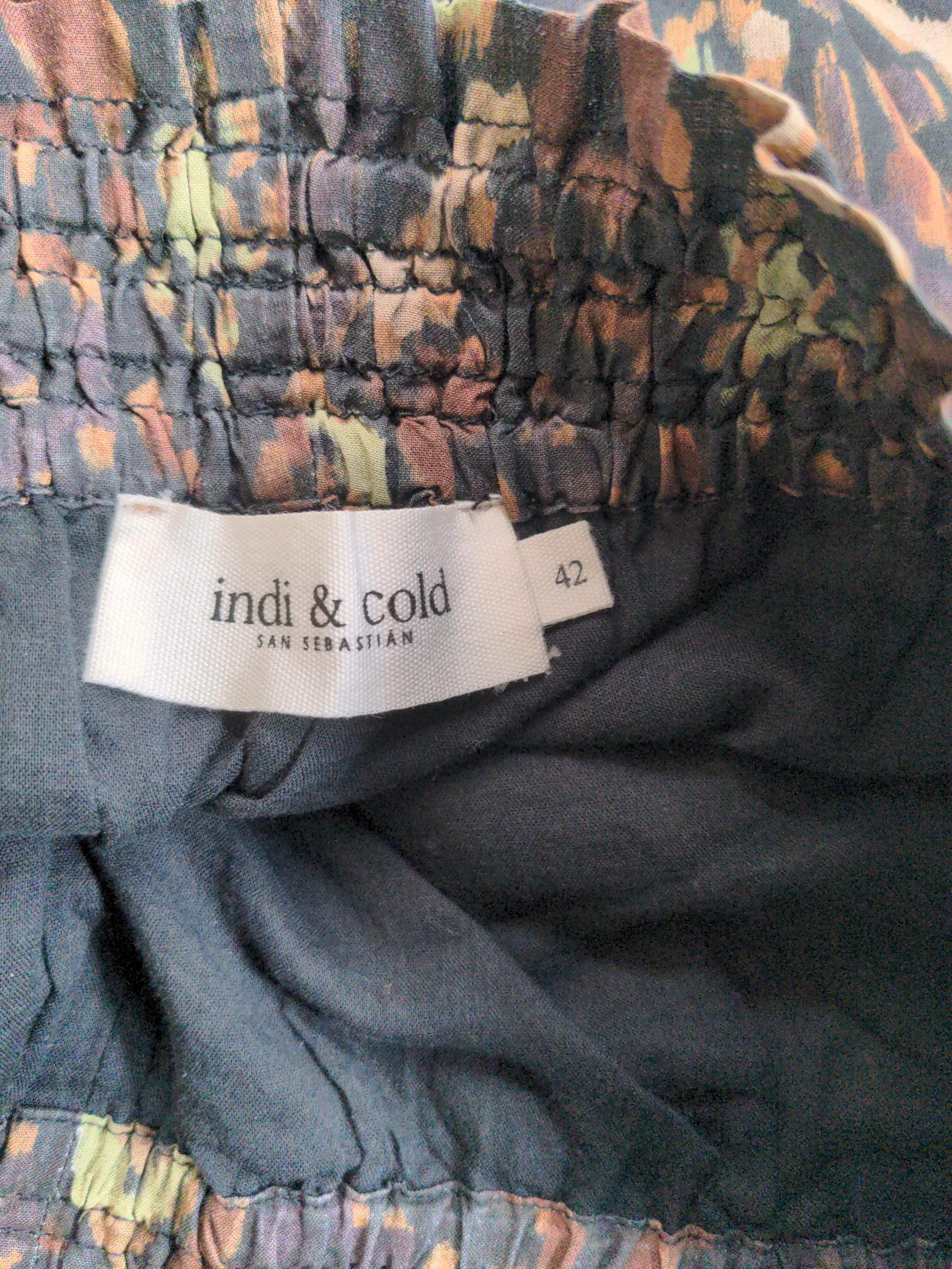 Indi & Cold Women's Trousers UK 14 Brown Viscose with Cotton Wide-Leg Sweatpants - Image 5