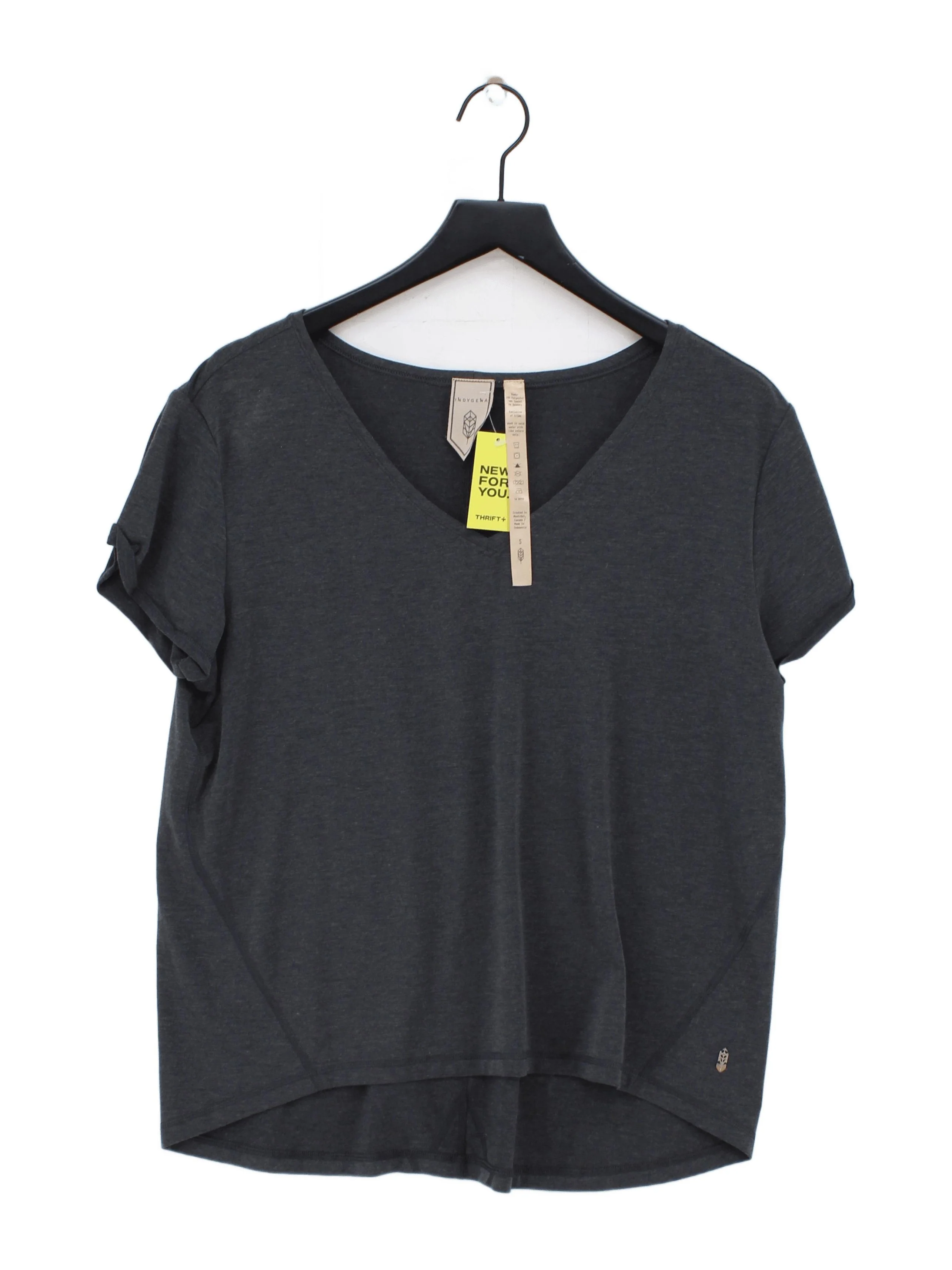 Indygena Women's T-Shirt S Grey Polyester with Lyocell Modal, Elastane Basic