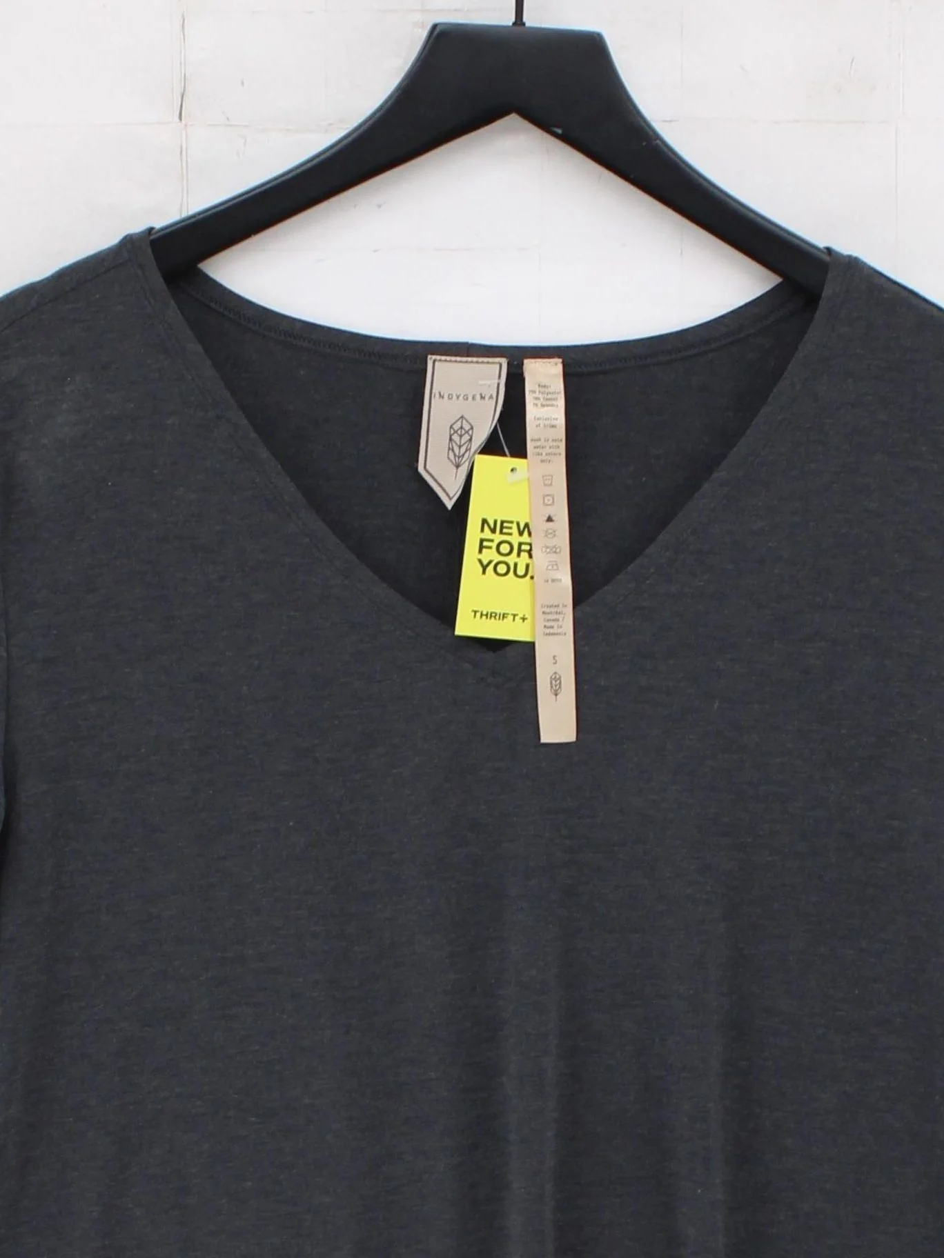 Indygena Women's T-Shirt S Grey Polyester with Lyocell Modal, Elastane Basic - Image 3