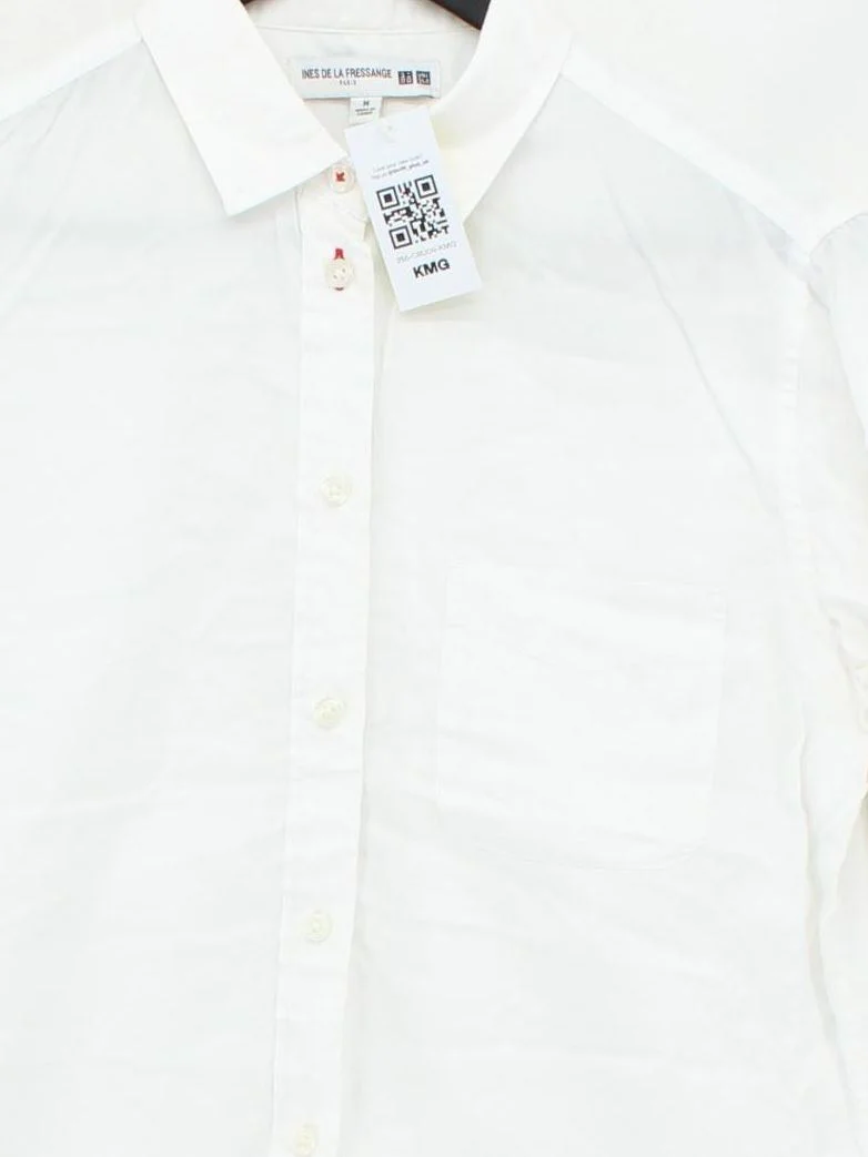 Ines De La Fressange X Uniqlo Women's Shirt M White 100% Cotton Basic - Image 3