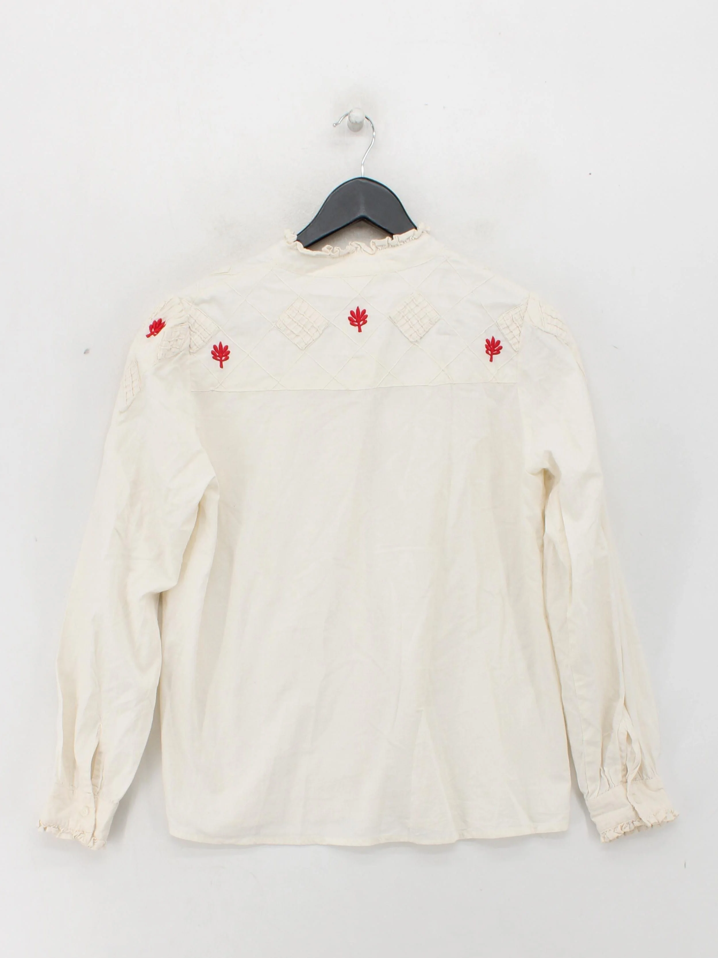 Intropia Women's Shirt UK 12 Cream 100% Other Long Sleeve Collared Basic - Image 2