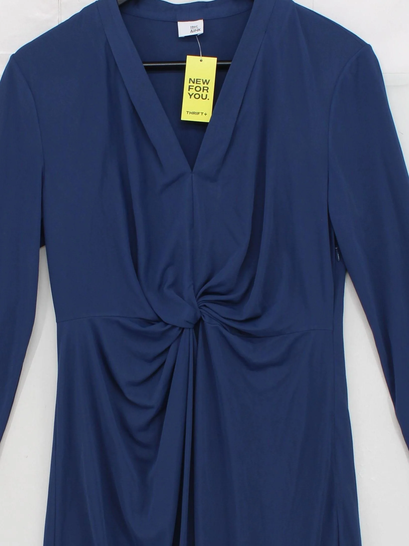 Iris & Ink Wrap Midi Dress UK6 in Blue - Image 3
