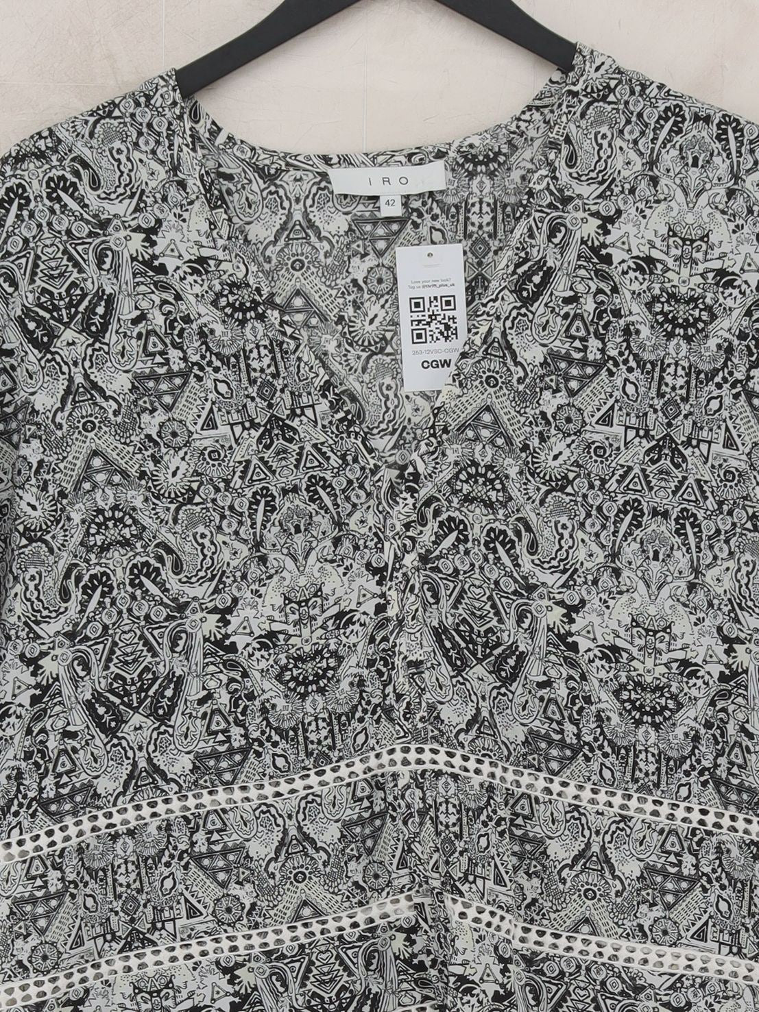IRO Women's Top L Multi 100% Polyester 3/4 Sleeve Round Neck Basic - Image 3