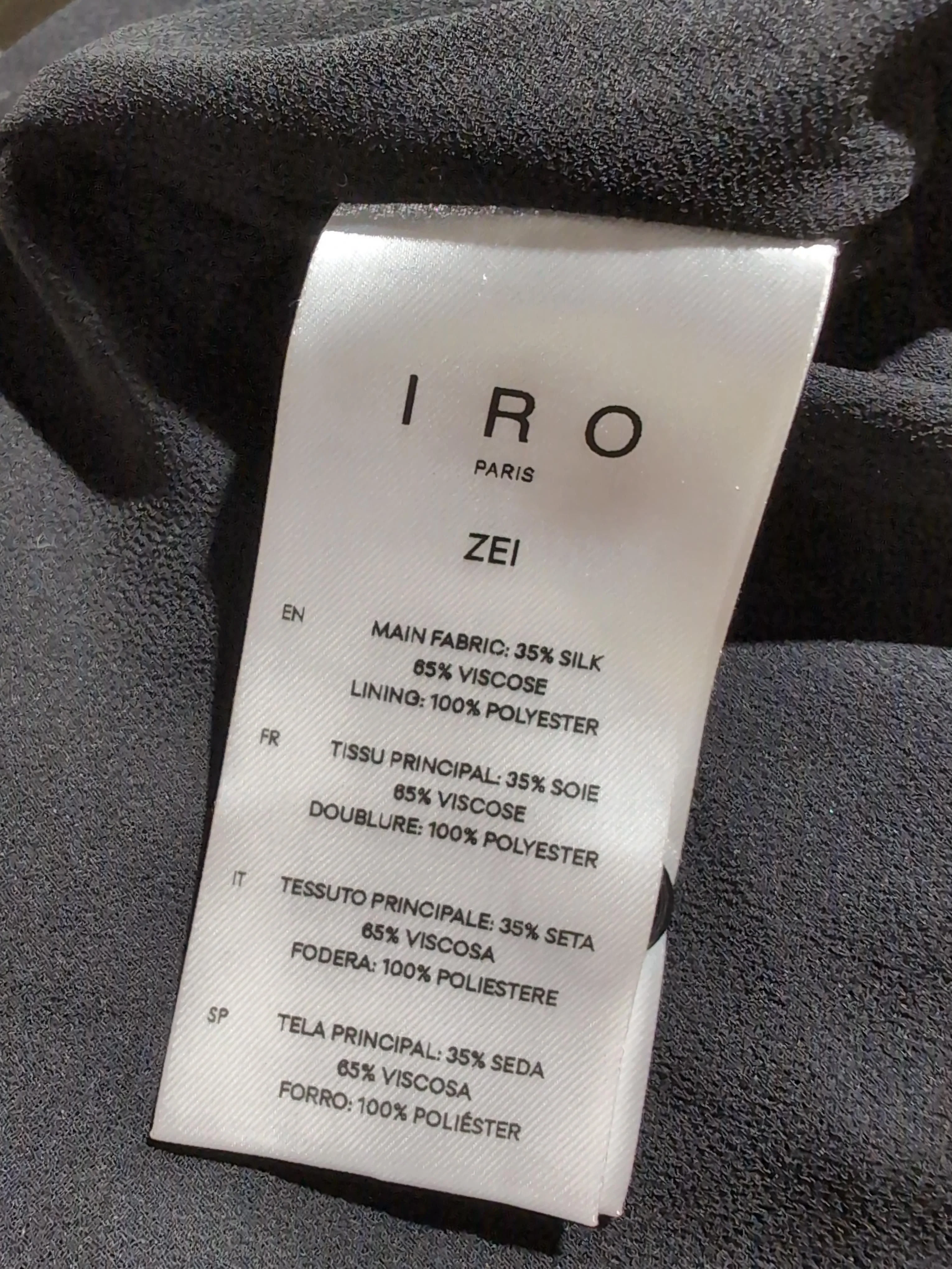 IRO Women's Top UK 12 Black Viscose with Silk, Polyester Basic - Image 6