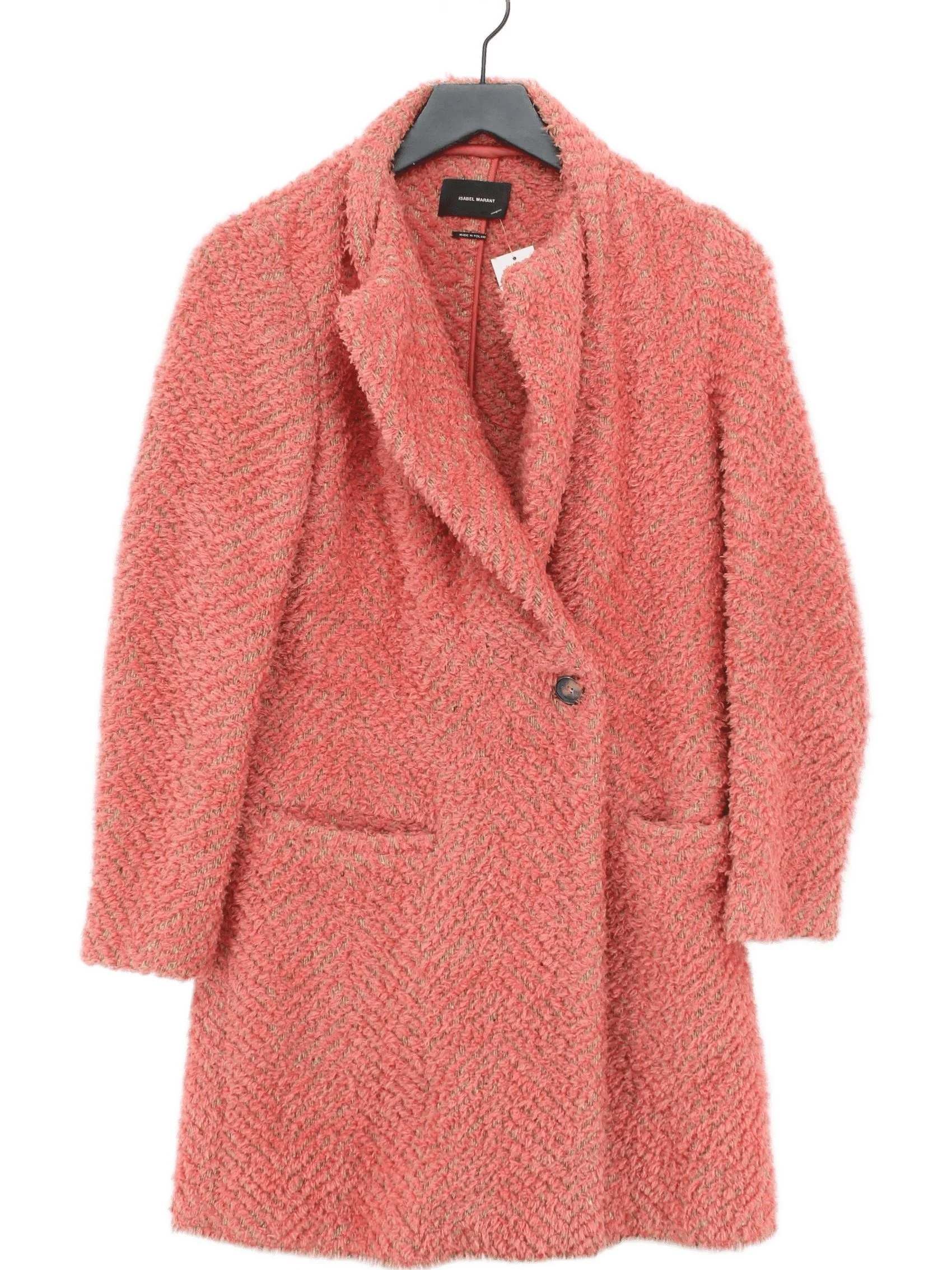 Isabel Marant Women's Coat UK 6 Pink Acrylic with Polyester Overcoat