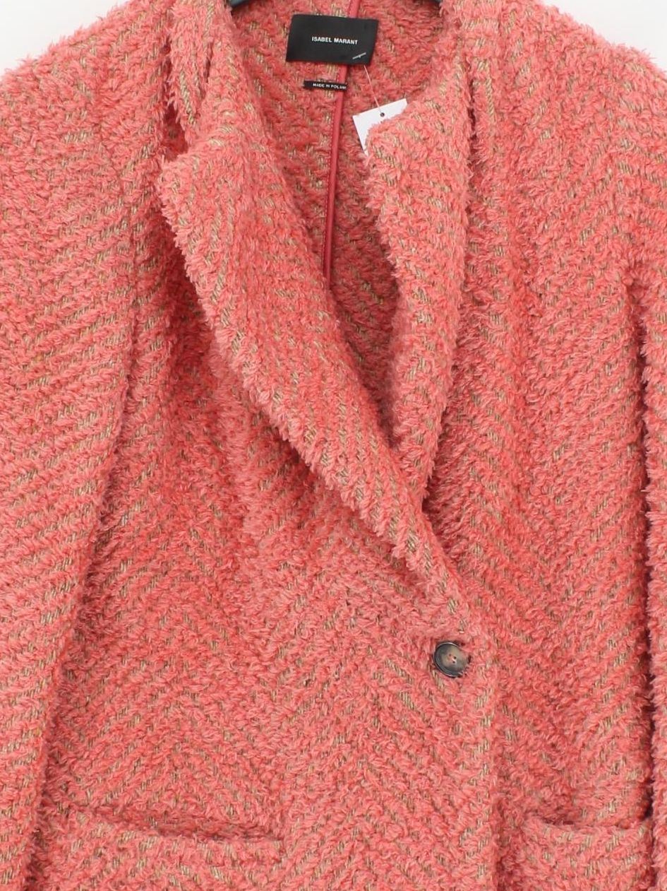 Isabel Marant Women's Coat UK 6 Pink Acrylic with Polyester Overcoat - Image 3