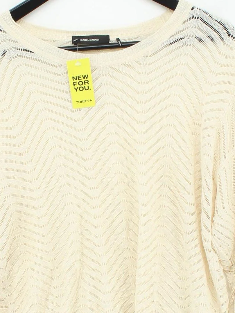 Isabel Marant Women's Jumper UK 14 Cream Linen with Polyamide Pullover - Image 3