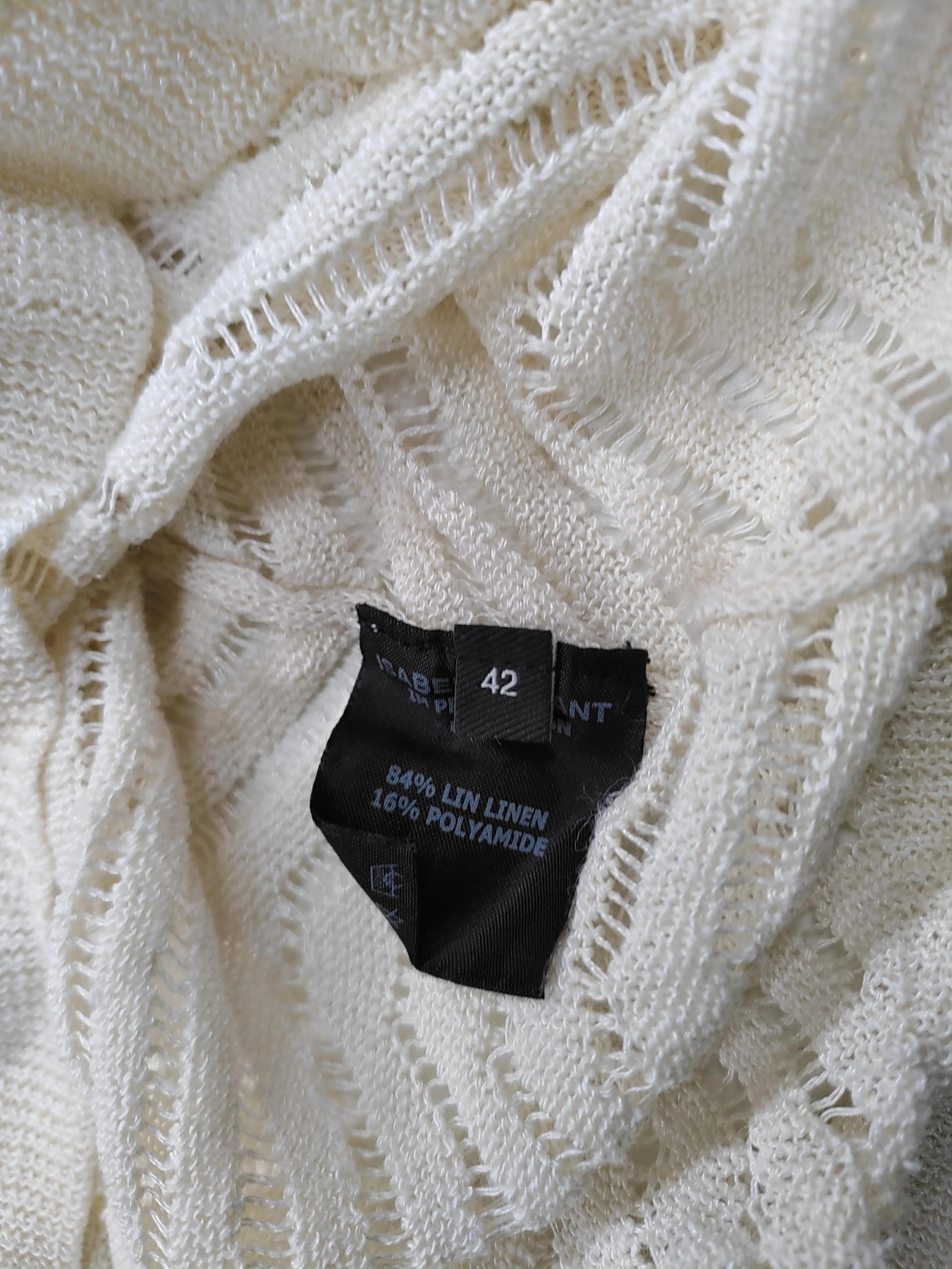 Isabel Marant Women's Jumper UK 14 Cream Linen with Polyamide Pullover - Image 6