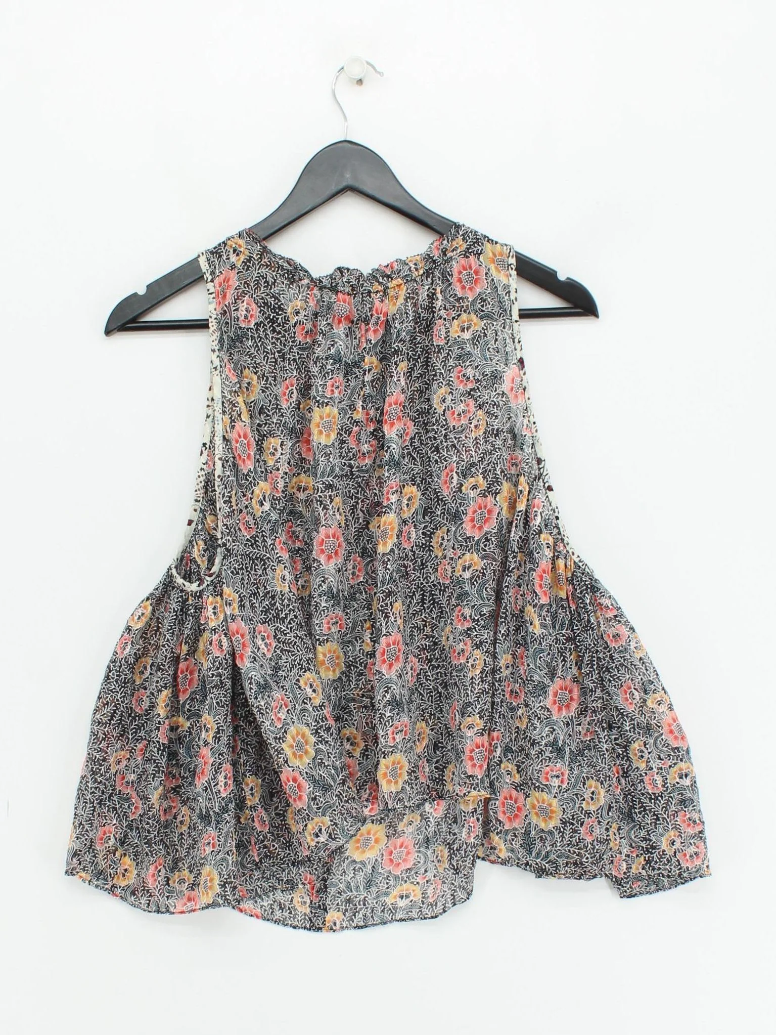 Isabel Marant Women's Top XS Multi Floral 100% Silk Sleeveless Round Neck Basic - Image 2
