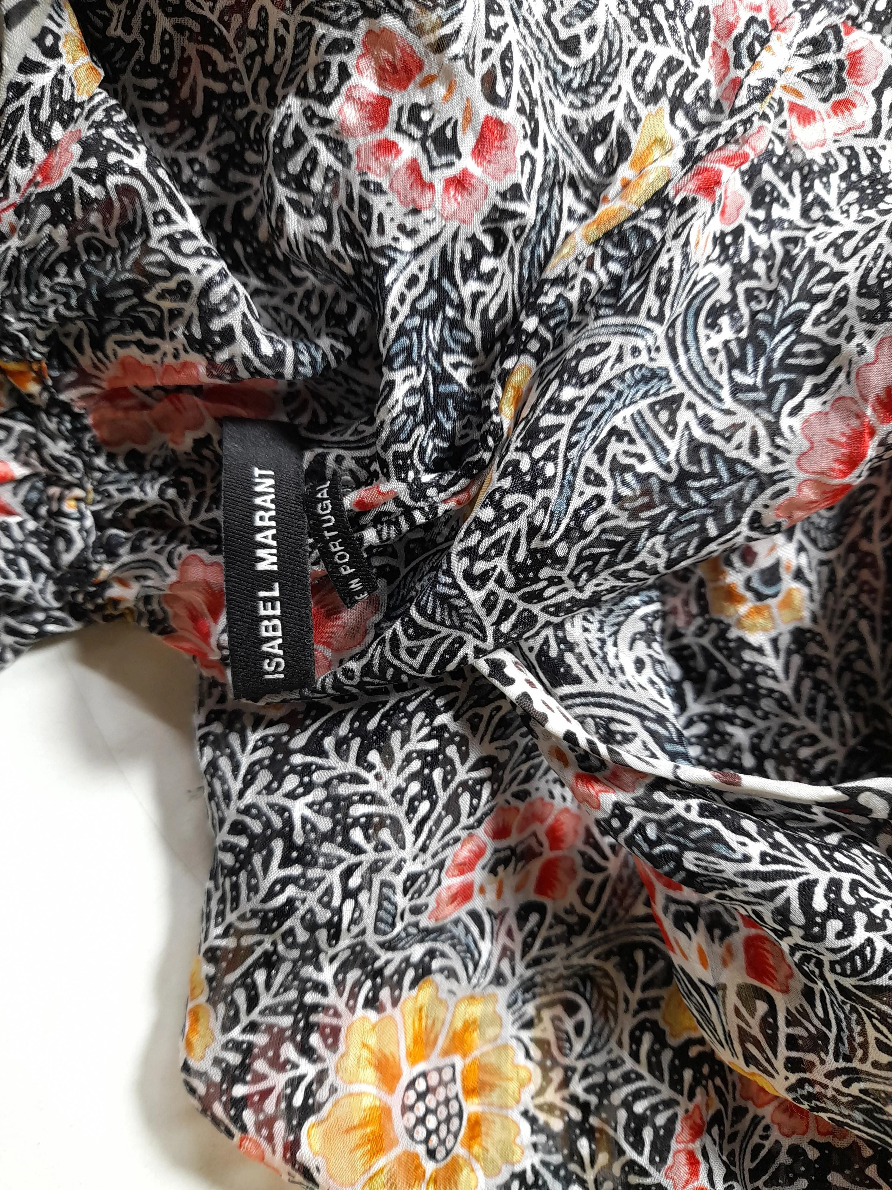 Isabel Marant Women's Top XS Multi Floral 100% Silk Sleeveless Round Neck Basic - Image 5