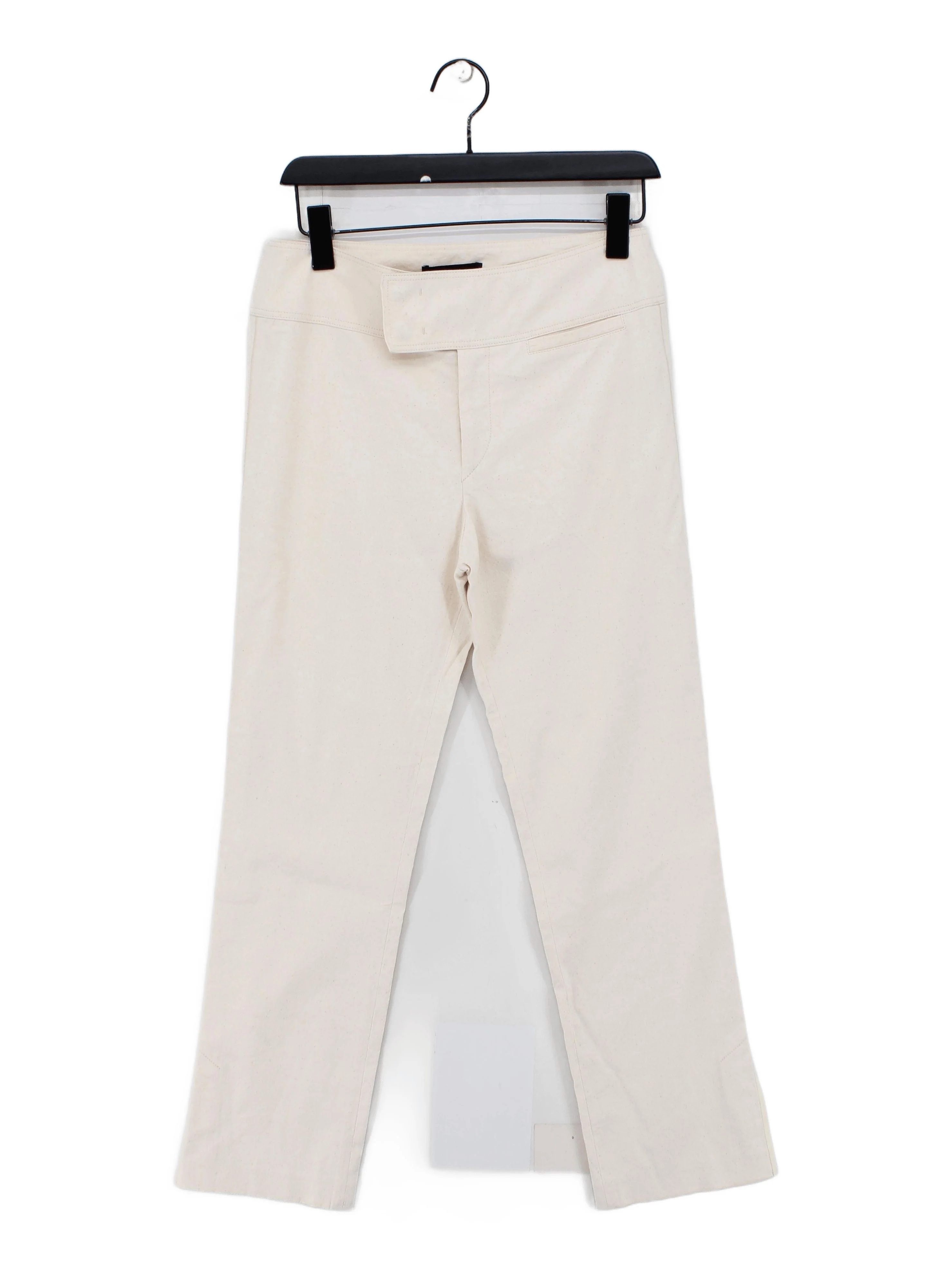 Isabel Marant Women's Trousers UK 10 Cream Cotton with Viscose, Elastane Chino