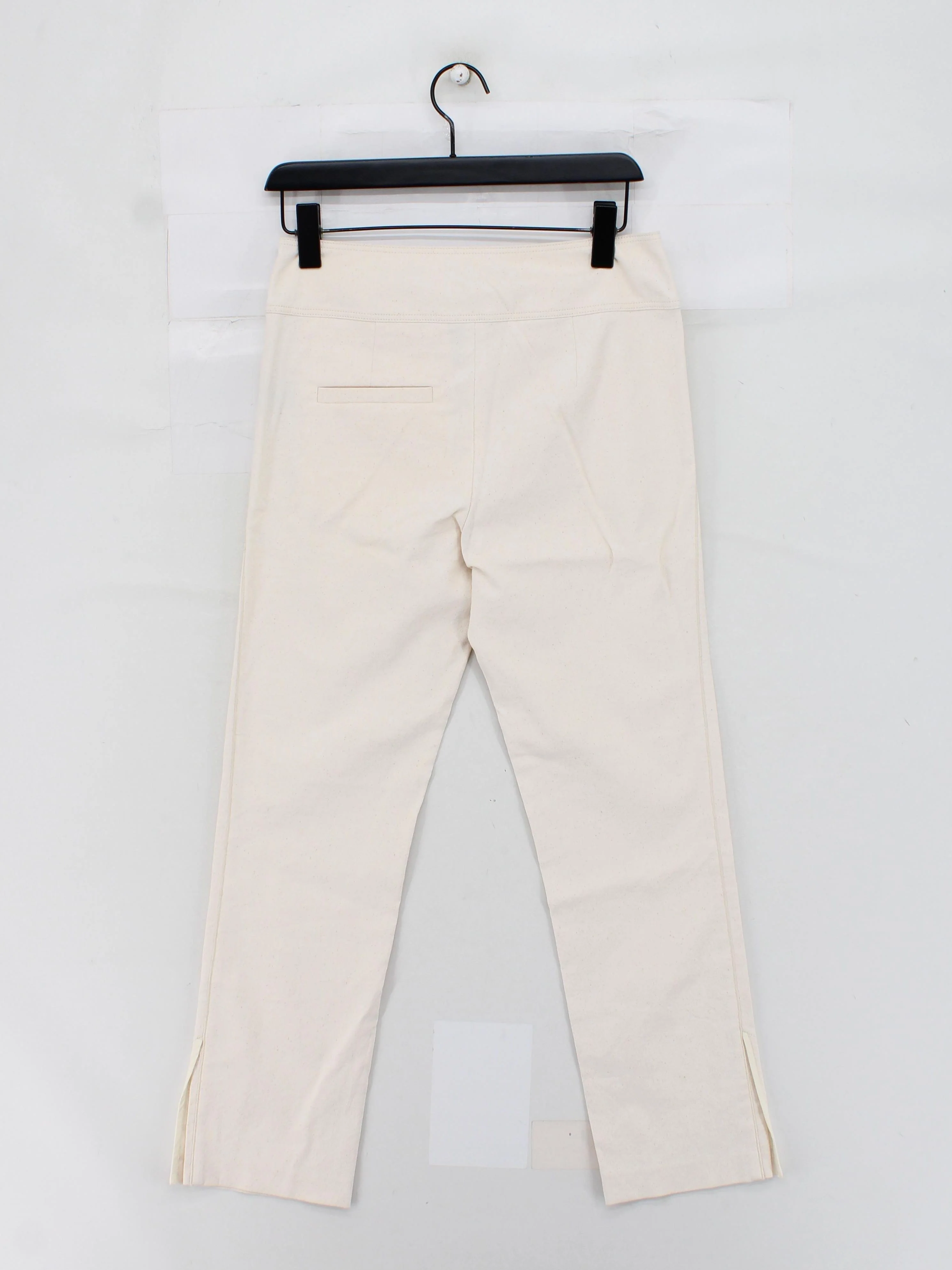 Isabel Marant Women's Trousers UK 10 Cream Cotton with Viscose, Elastane Chino - Image 2