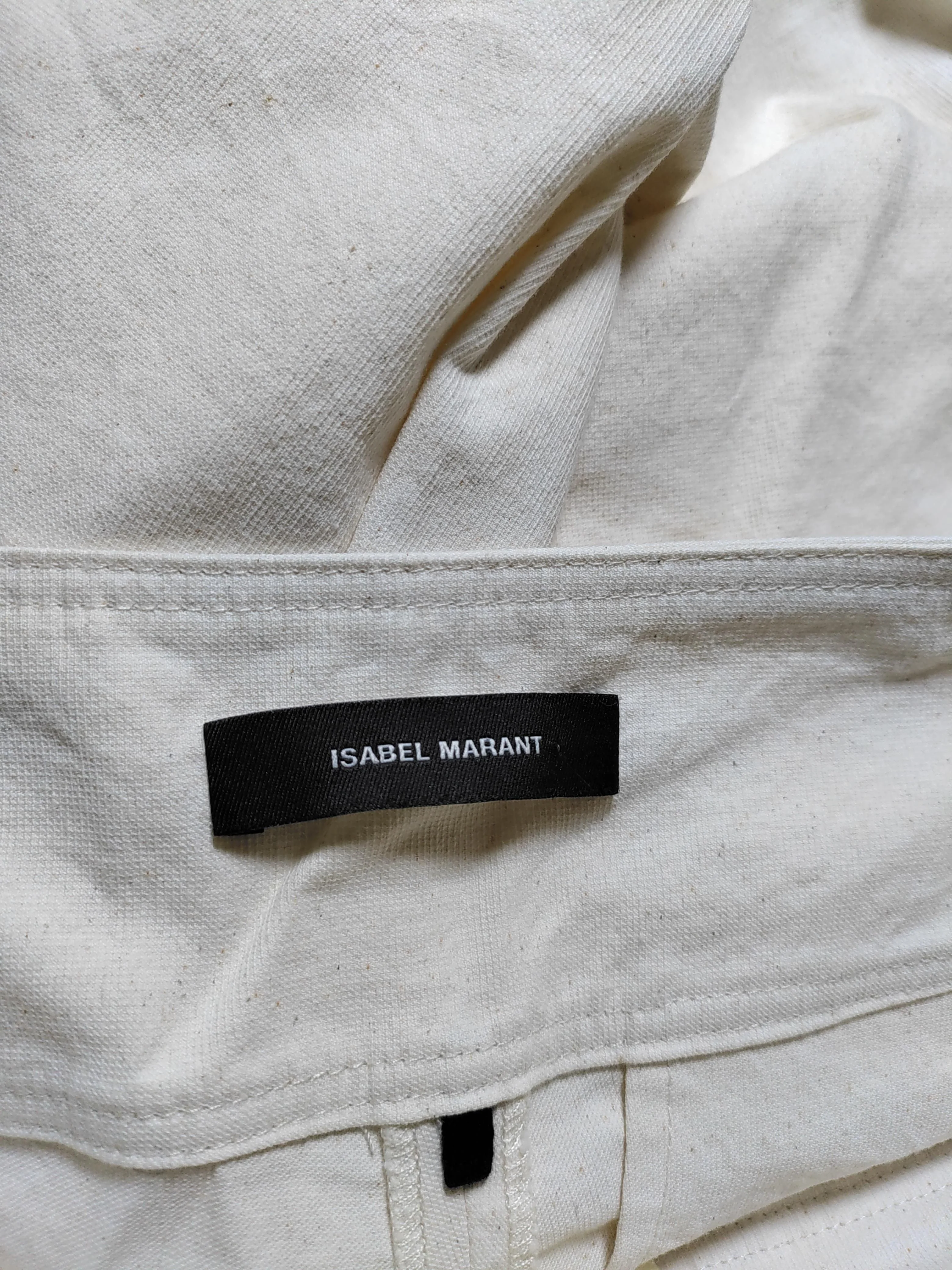 Isabel Marant Women's Trousers UK 10 Cream Cotton with Viscose, Elastane Chino - Image 5