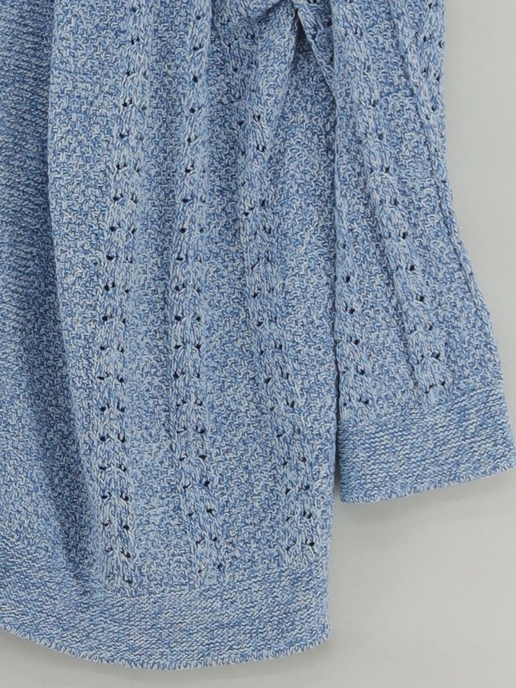 Isle Women's Cardigan L Blue 100% Cotton V-Neck Cardigan - Image 4