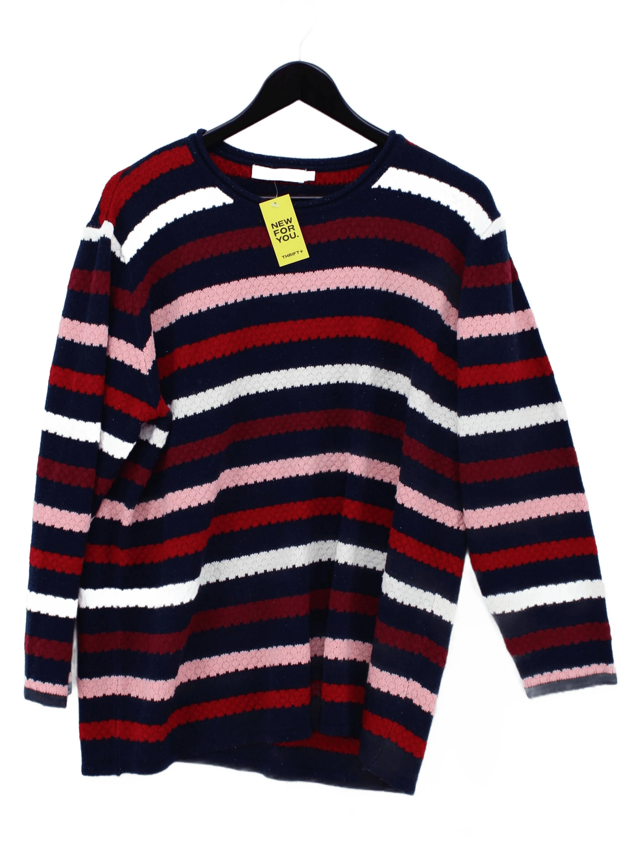 Isle Women's Jumper XL Multi Striped 100% Acrylic Crew Neck Pullover