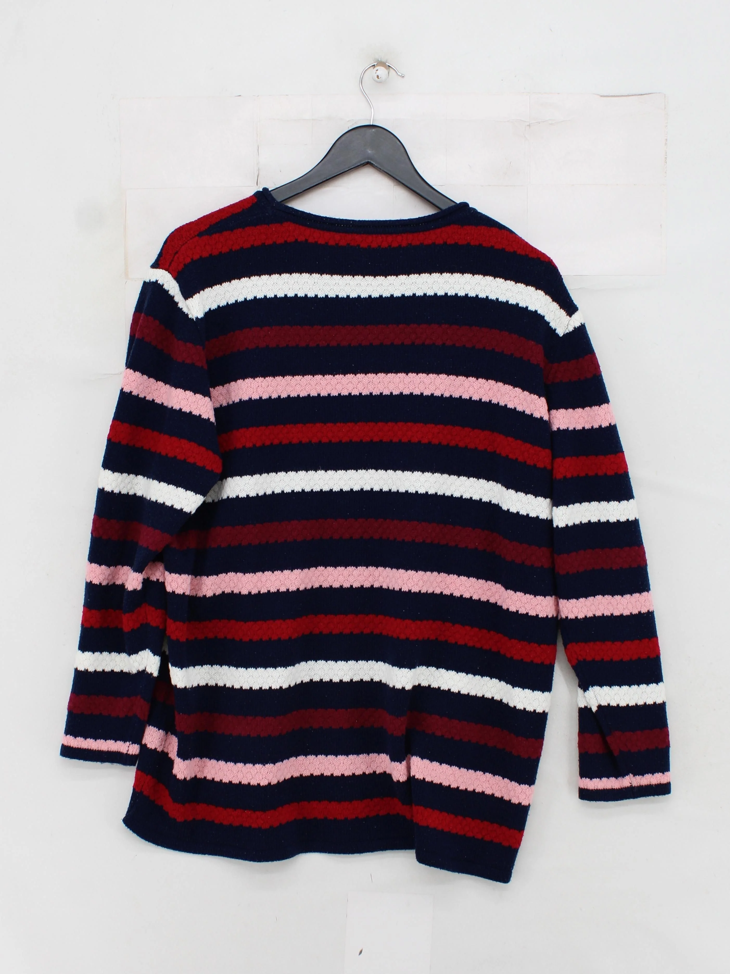 Isle Women's Jumper XL Multi Striped 100% Acrylic Crew Neck Pullover - Image 2