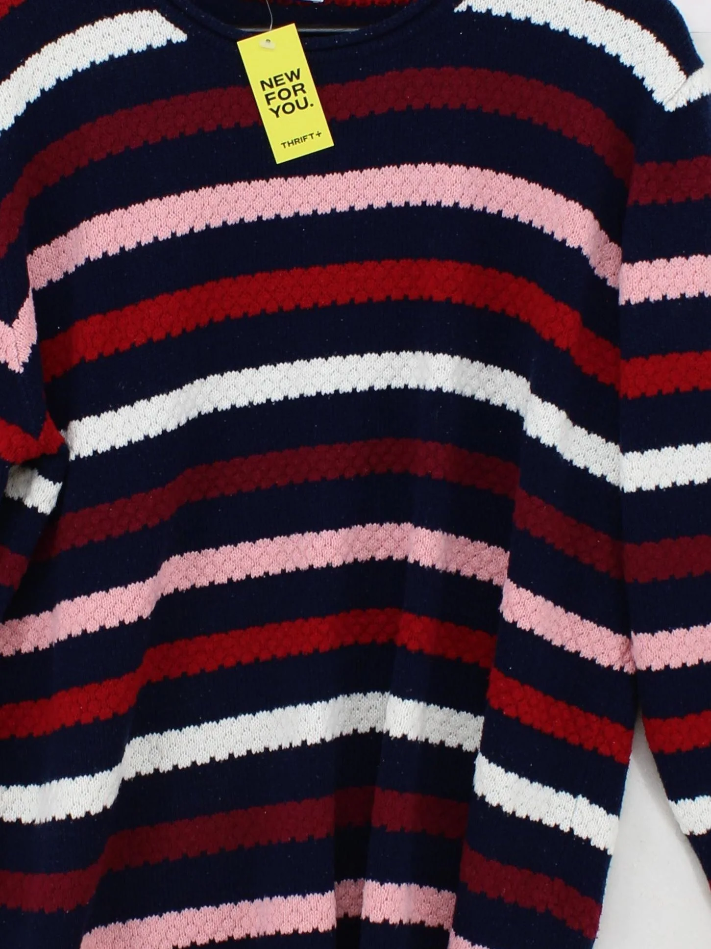 Isle Women's Jumper XL Multi Striped 100% Acrylic Crew Neck Pullover - Image 3
