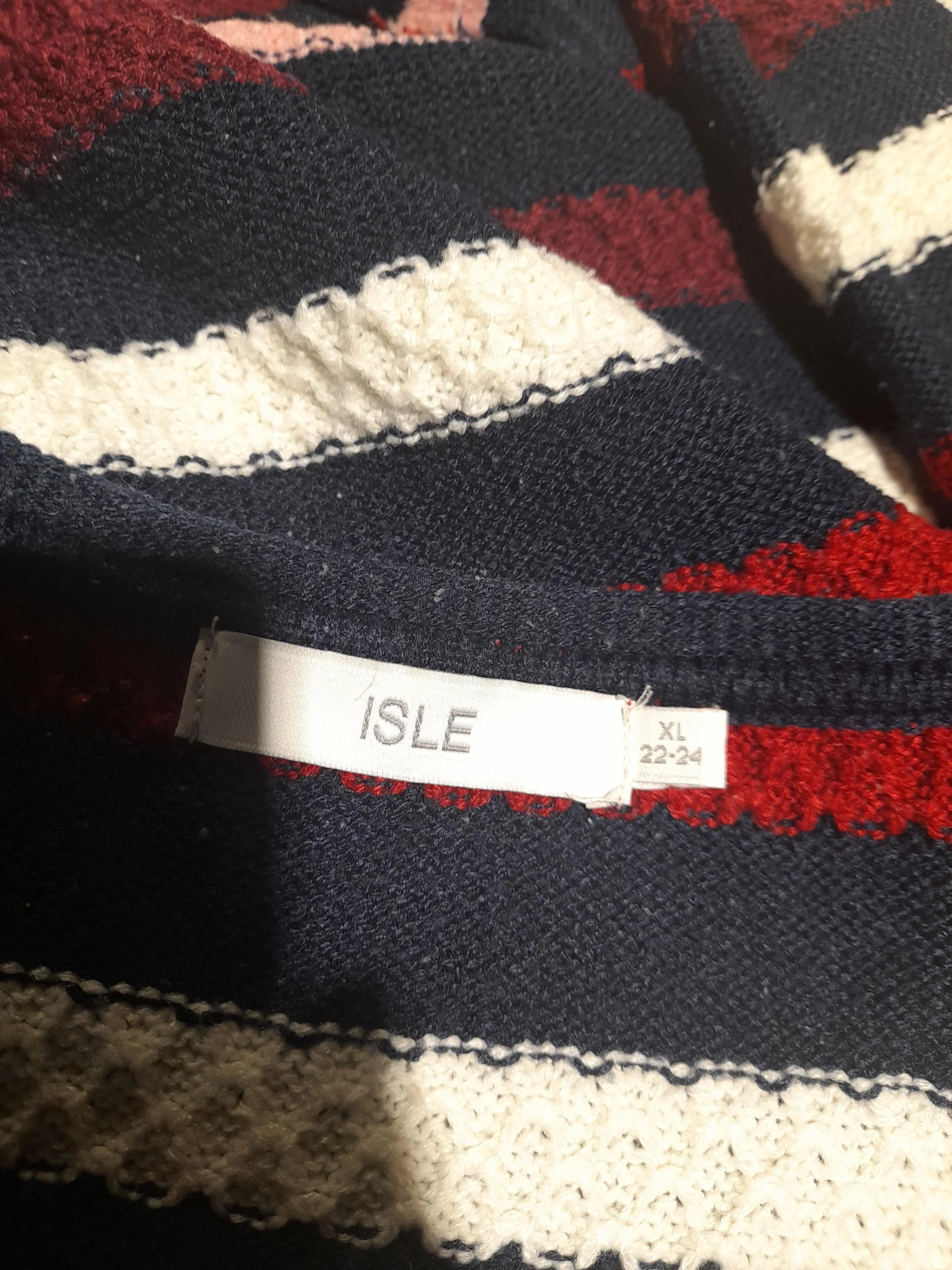 Isle Women's Jumper XL Multi Striped 100% Acrylic Crew Neck Pullover - Image 5