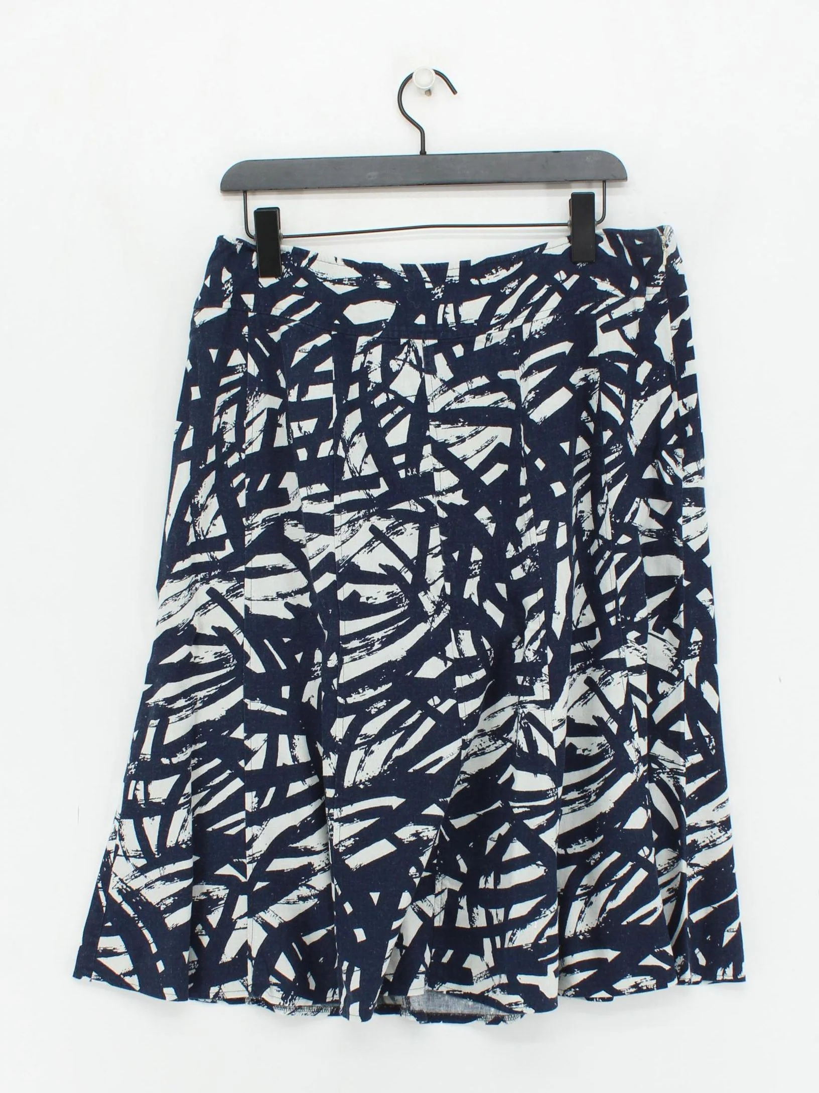Isle Women's Midi Skirt UK 16 Blue Linen with Viscose Midi A-Line - Image 2
