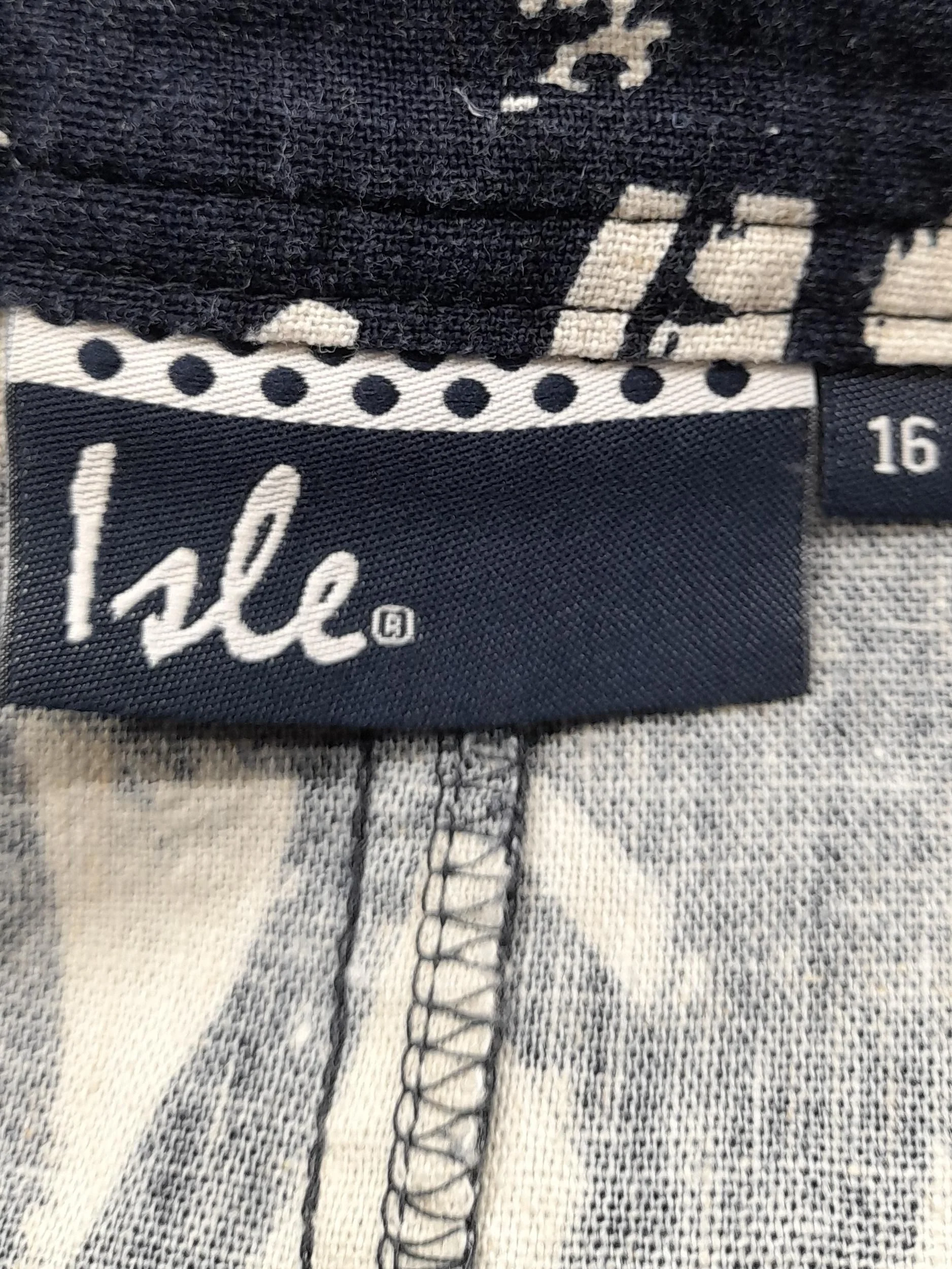 Isle Women's Midi Skirt UK 16 Blue Linen with Viscose Midi A-Line - Image 5