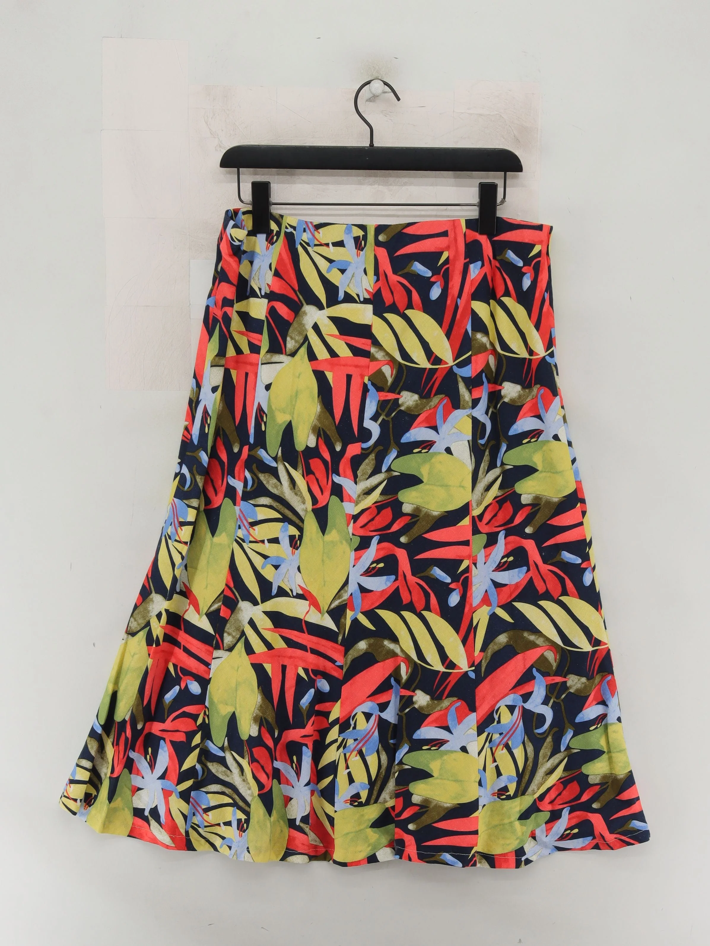 Isle Women's Midi Skirt UK 16 Multi Floral Linen with Viscose Midi A-Line - Image 2
