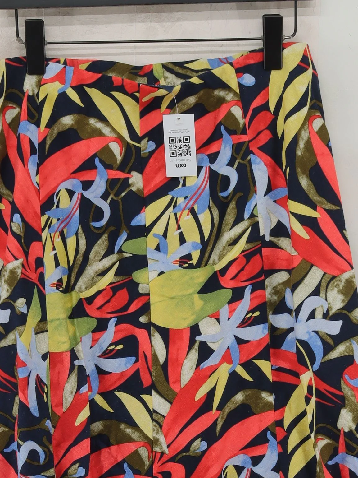Isle Women's Midi Skirt UK 16 Multi Floral Linen with Viscose Midi A-Line - Image 3