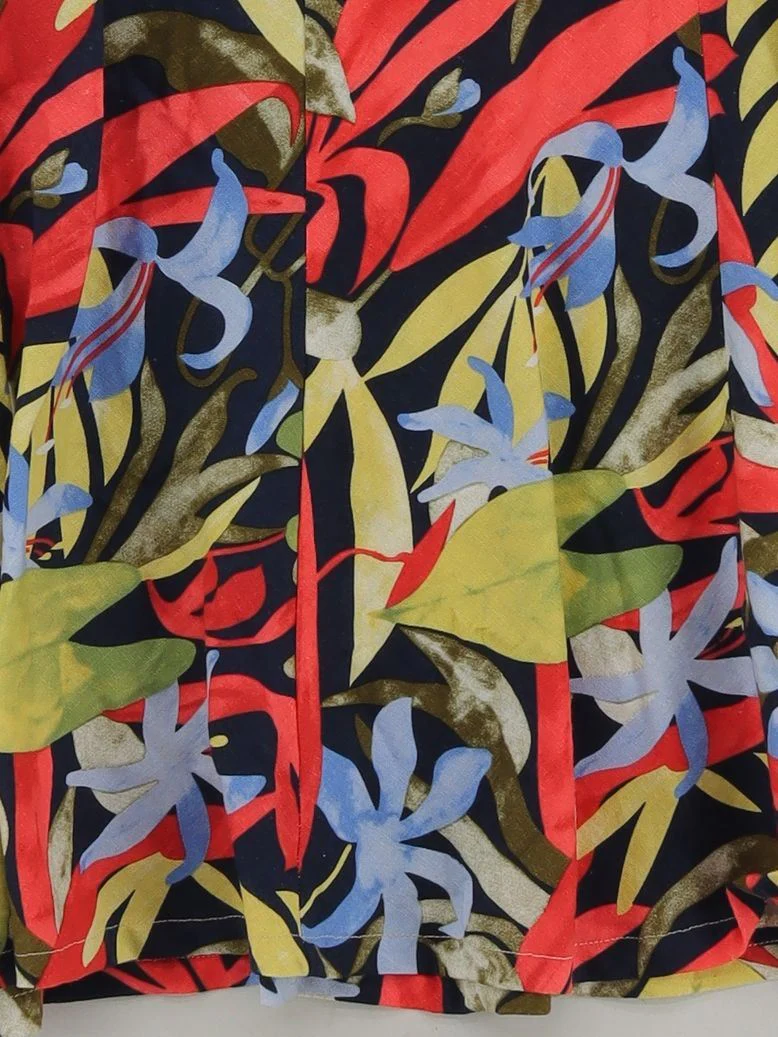 Isle Women's Midi Skirt UK 16 Multi Floral Linen with Viscose Midi A-Line - Image 4